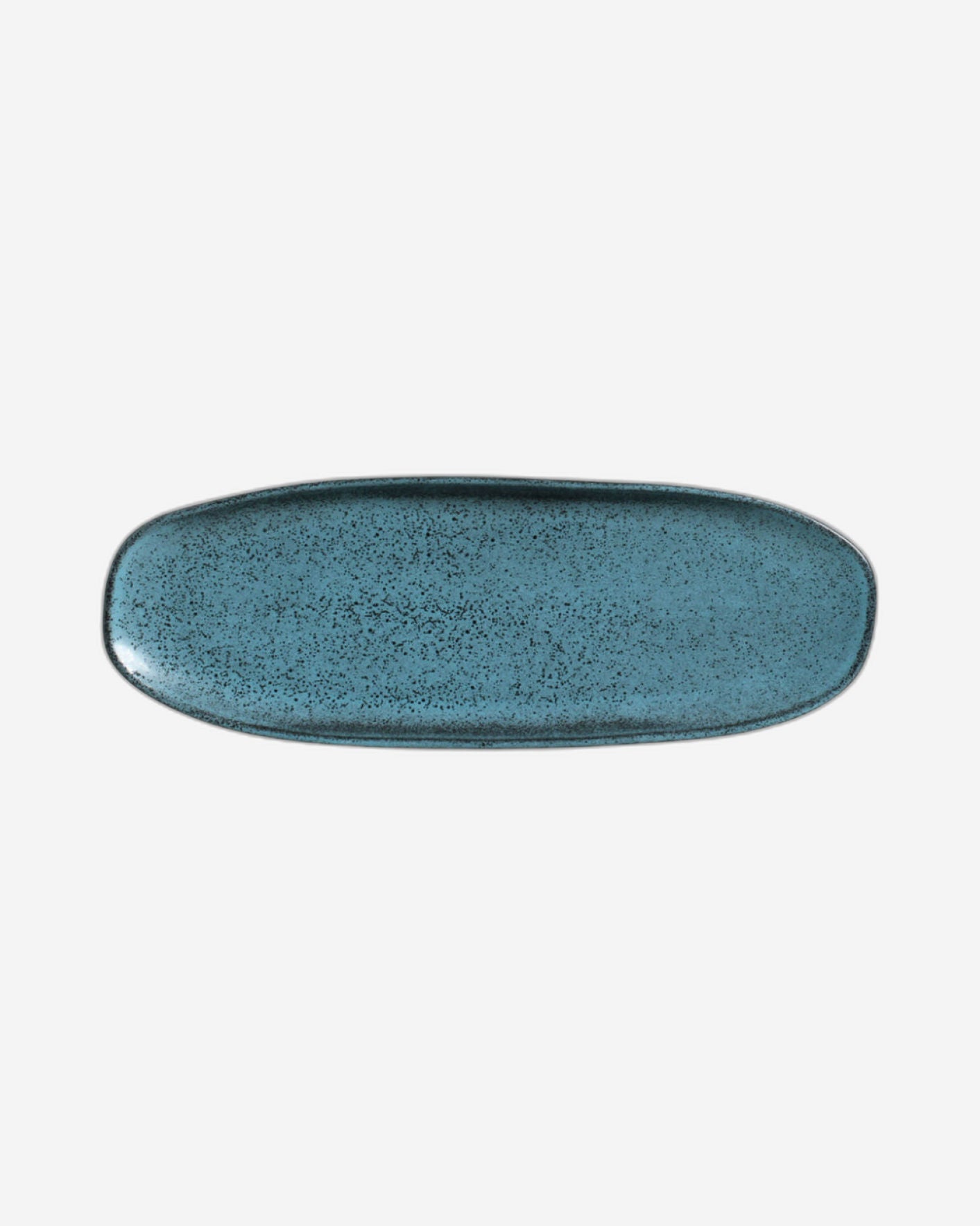 Organic Shallow Oval Platter Stoneware 36X13Cm Night Sky Made In Brazil