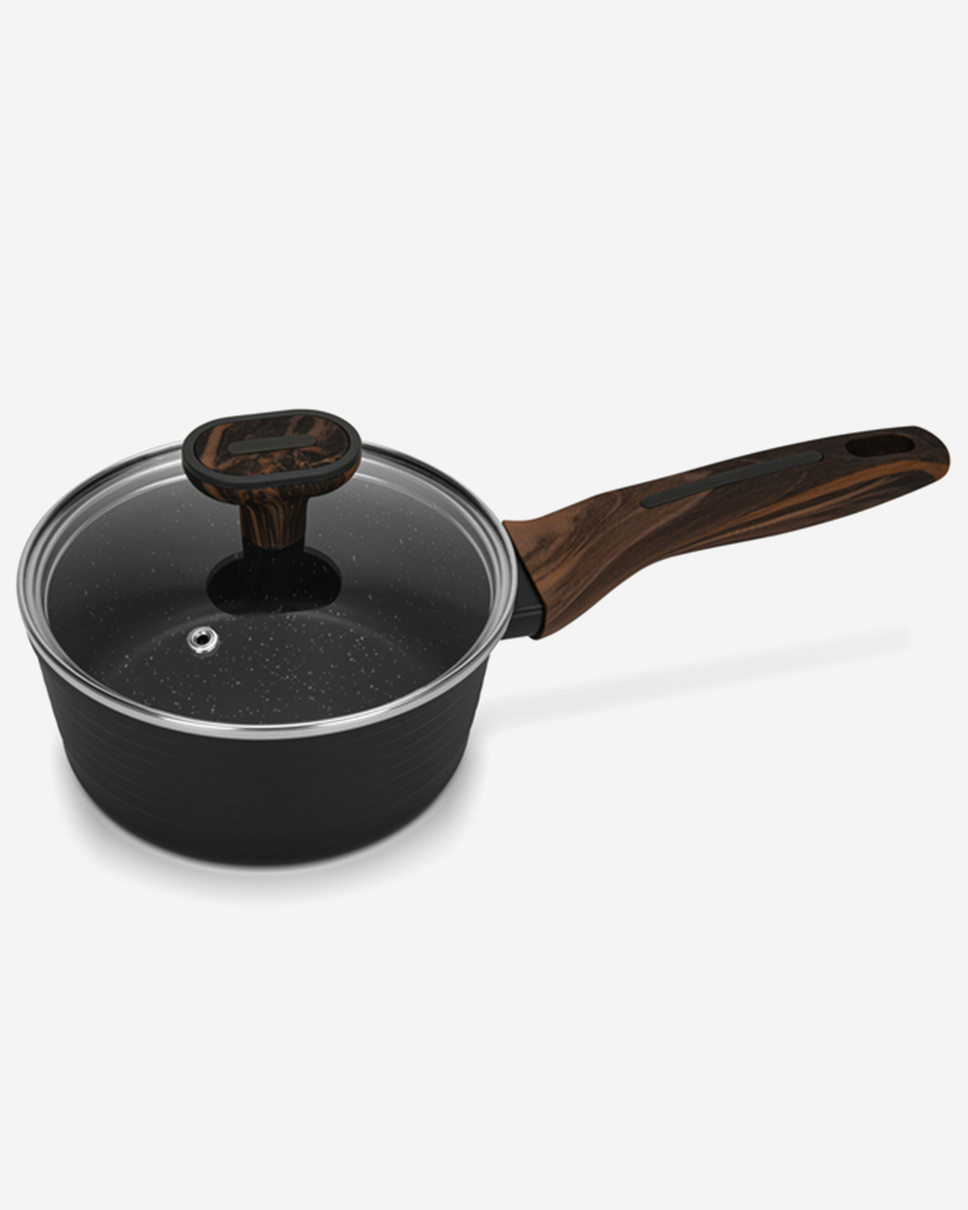 Fissman Sauce Pan Cuisine 16x7.5cm/1.3 Ltr With Glass Lid (Aluminium With Non-Stick Coating)