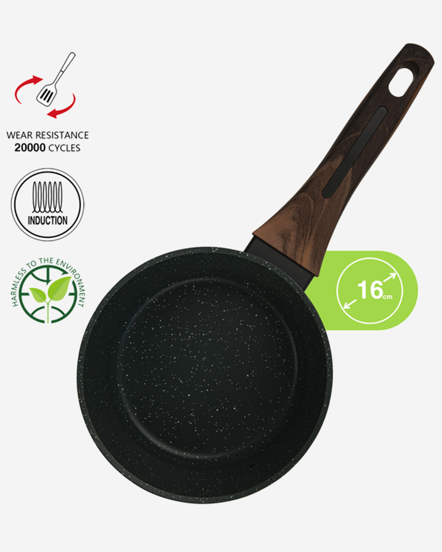 Fissman Non Stick Aluminium Sauce Pan Cuisine 16×7.5cm / 1.3L with Glass Lid