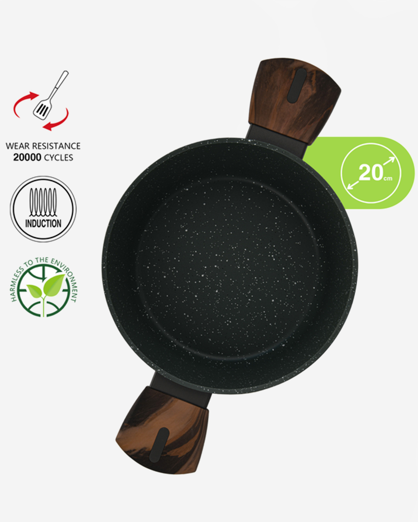 Fissman Non Stick Aluminium Stockpot Cuisine 20×10cm / 2.6L with Glass Lid