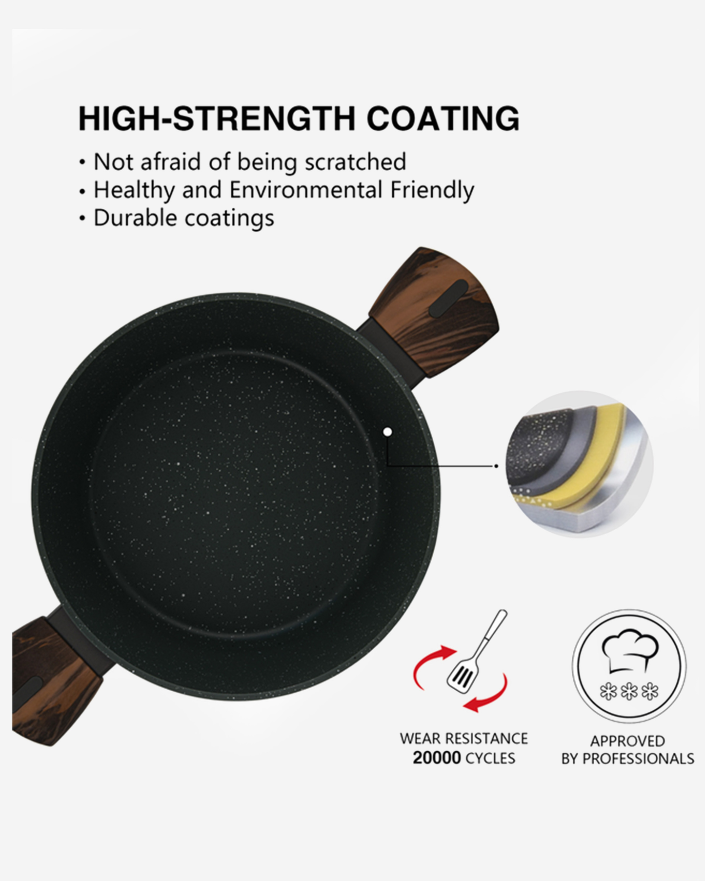 Fissman Non Stick Aluminium Stockpot Cuisine 28×13.5cm / 7.1L with Glass Lid