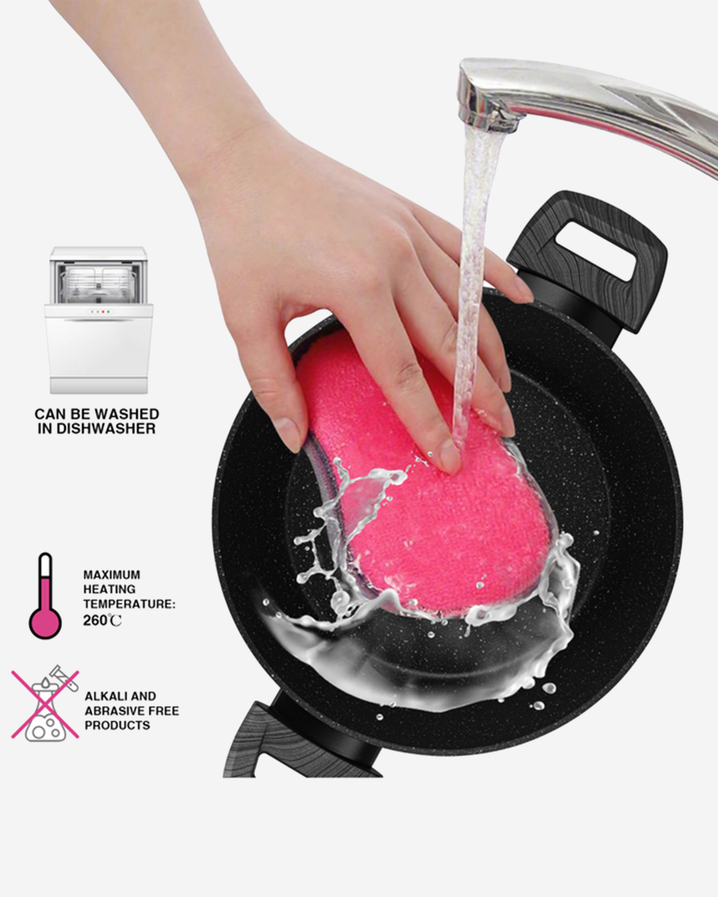 Fissman Non Stick Aluminium Stockpot Angela 20×9.5cm / 2.5L with Glass Lid