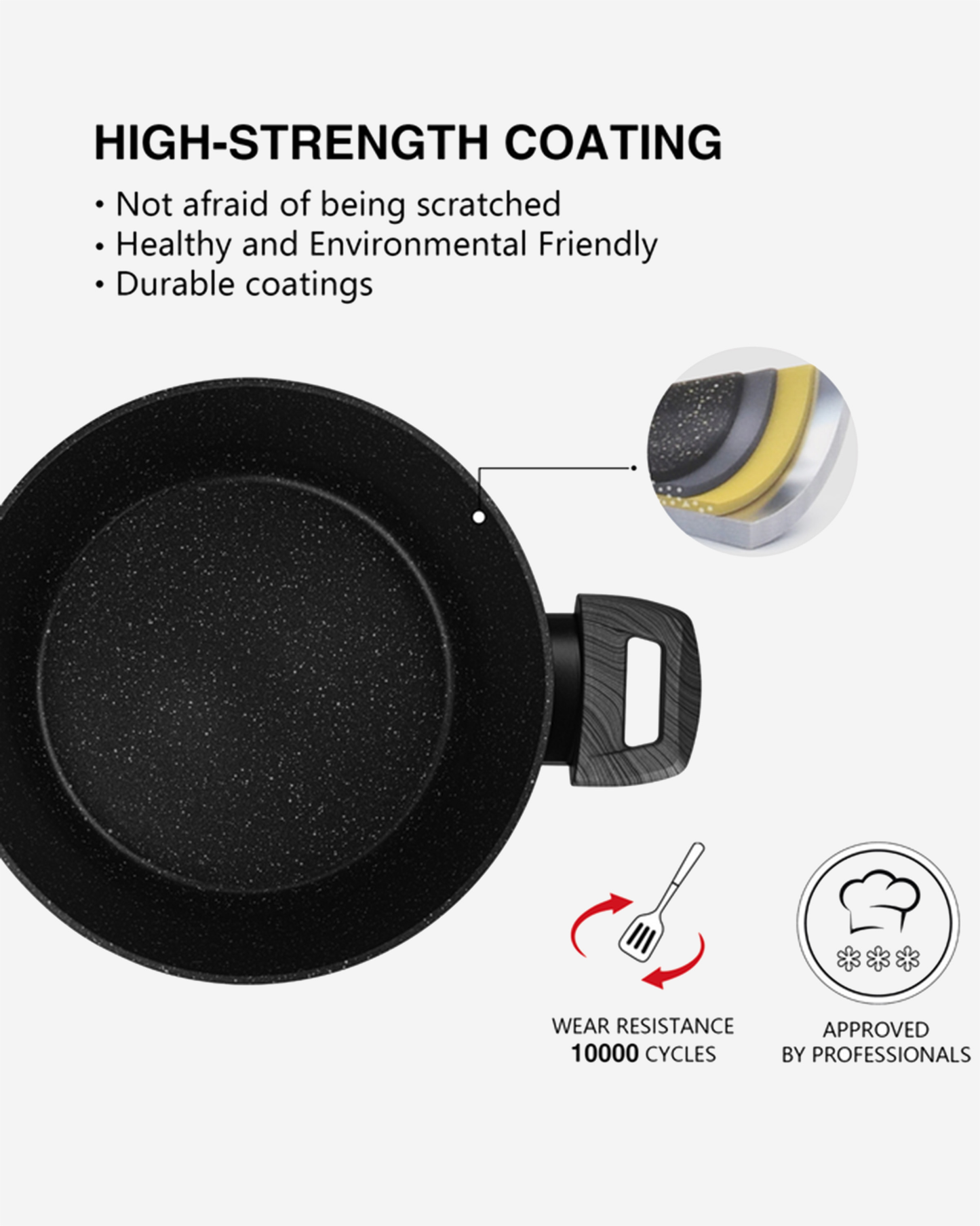 Fissman Non Stick Aluminium Stockpot Angela 24×11cm / 4.2L with Glass Lid