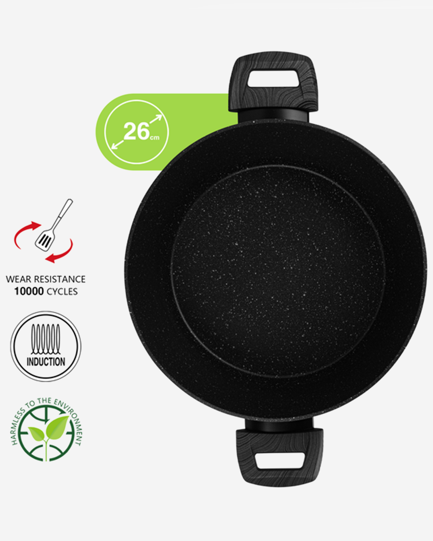 Fissman Non Stick Aluminium Stockpot Angela 26×13.5cm / 6.5L with Glass Lid