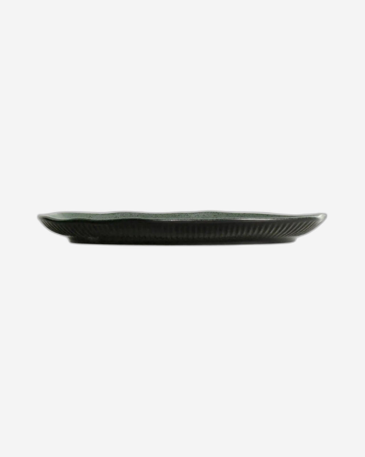 Bio Shallow Oval Platter Stoneware 30X20Cm Greenery Made In Brazil
