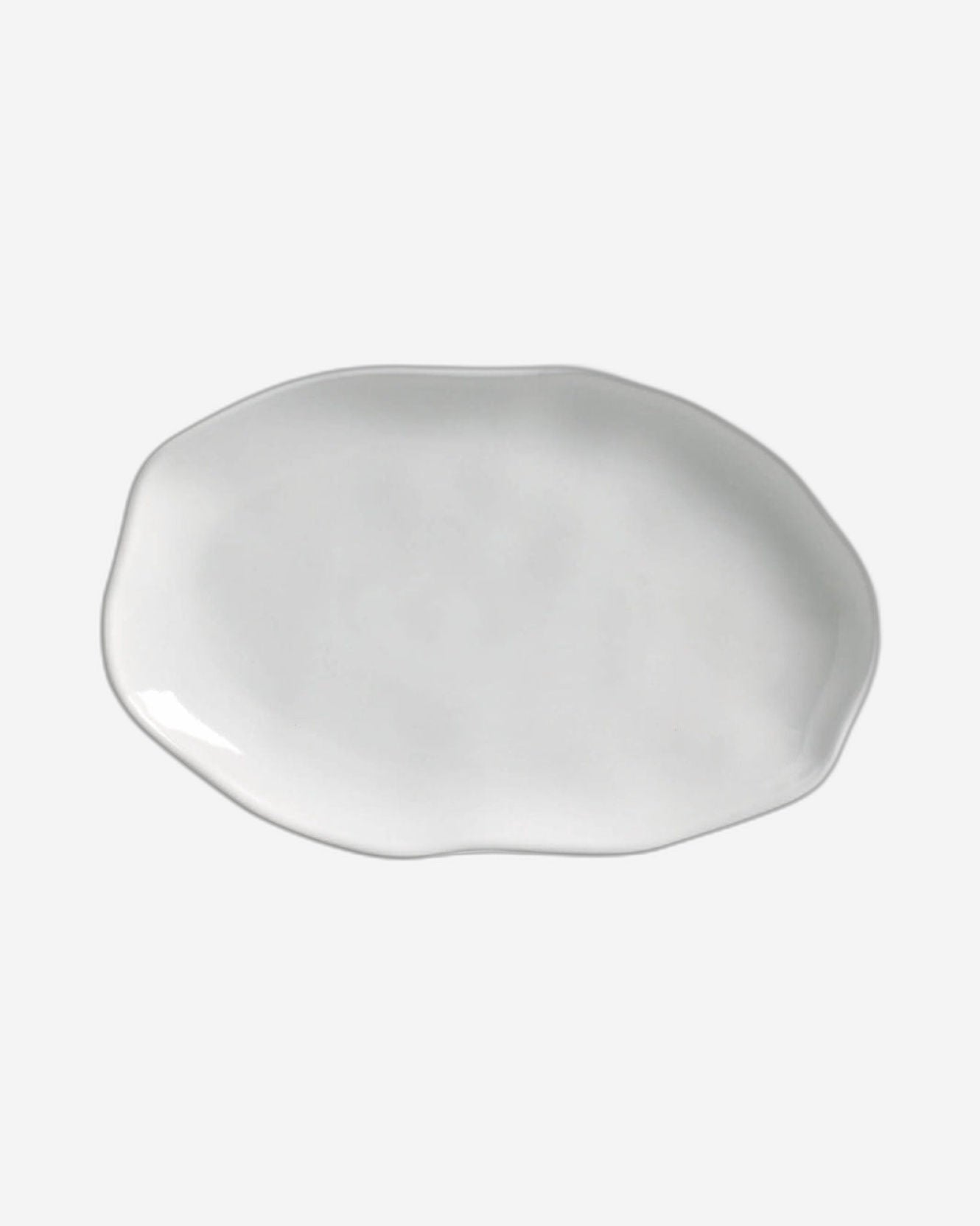 Bio Shallow Oval Platter Stoneware 30X20Cm New White Made In Brazil
