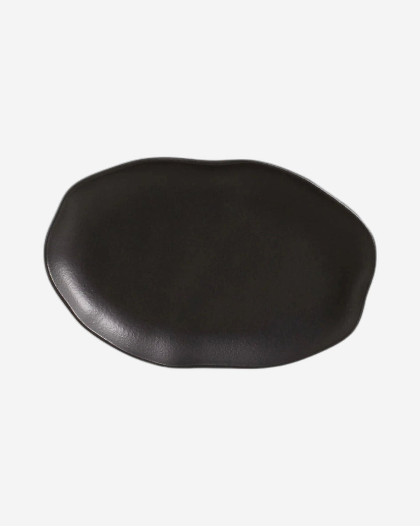 Bio Shallow Oval Platter Stoneware 30X20Cm Black Matte Made In Brazil