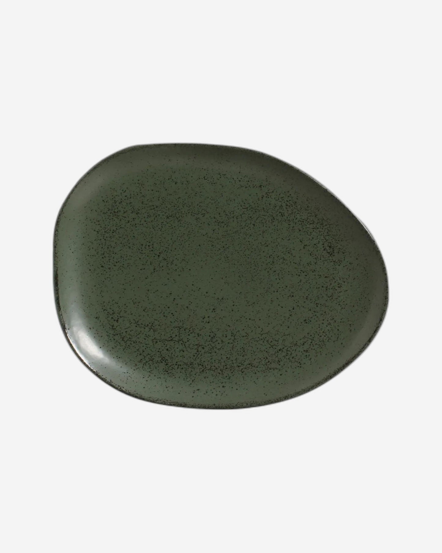 Organic Oval Dinner Plate Stoneware 31X24X2.5Cm Greenery Made In Brazil