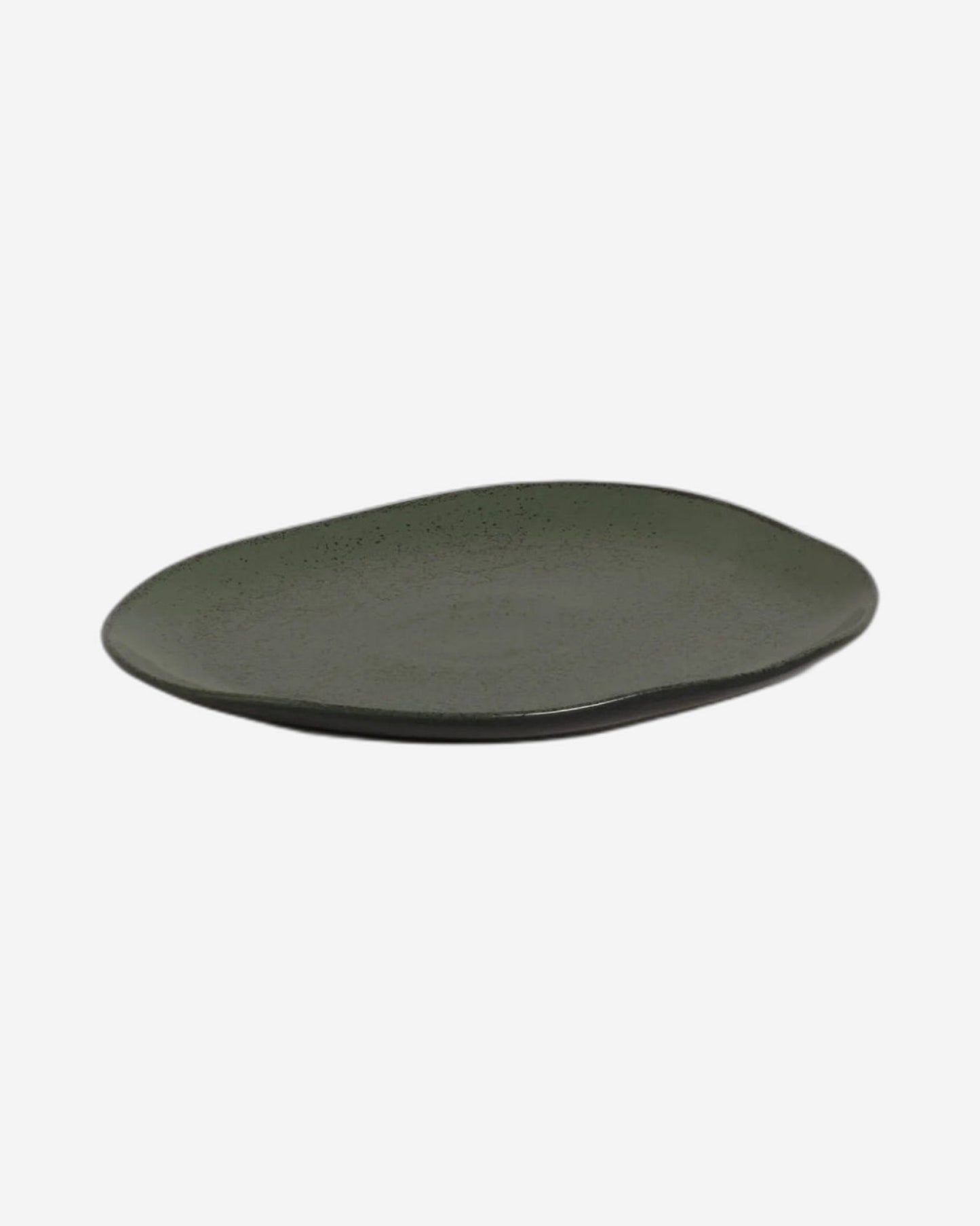 Organic Oval Dinner Plate Stoneware 31X24X2.5Cm Greenery Made In Brazil