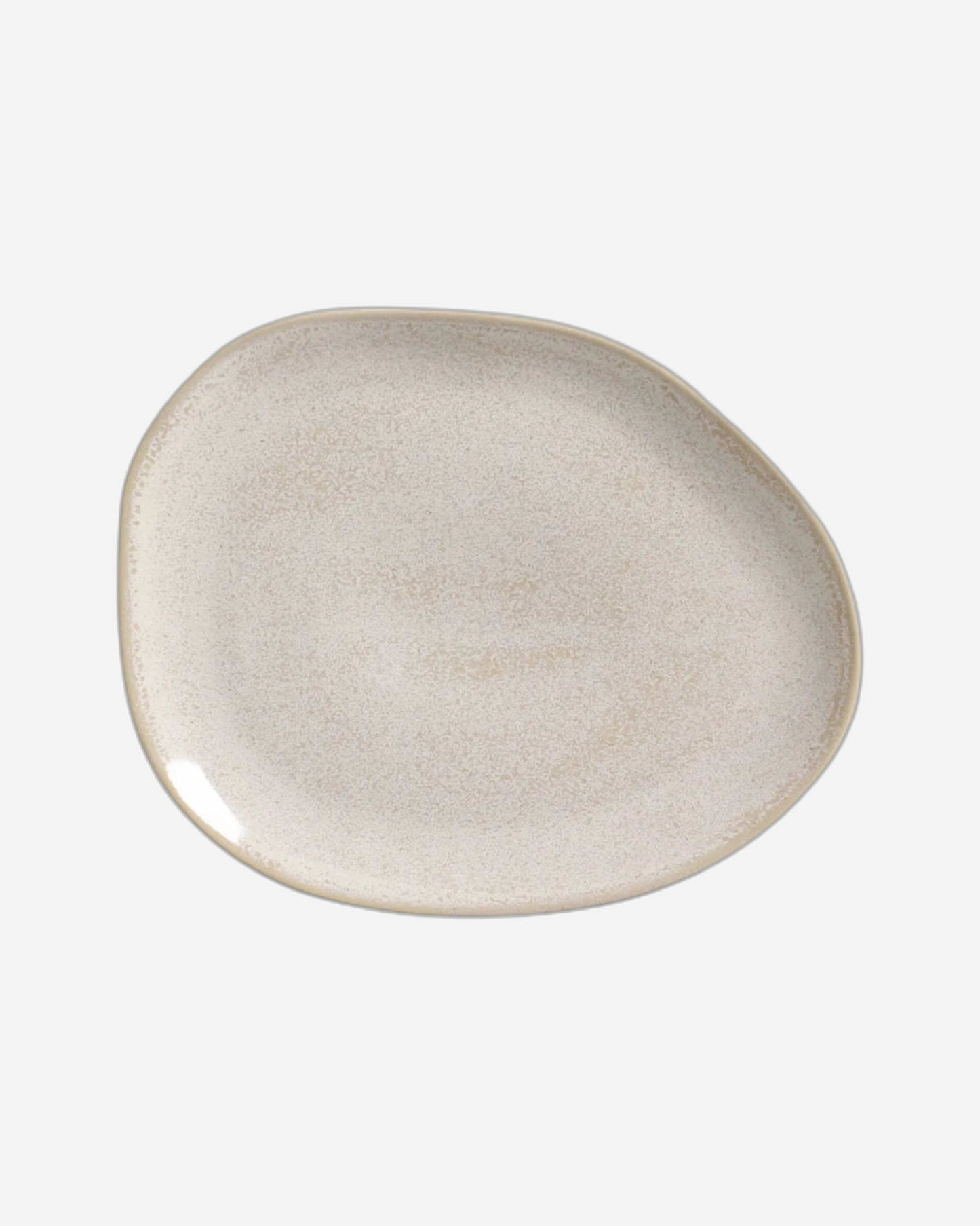 Organic Oval Dinner Plate Stoneware 31X24X2.5Cm Latte Made In Brazil