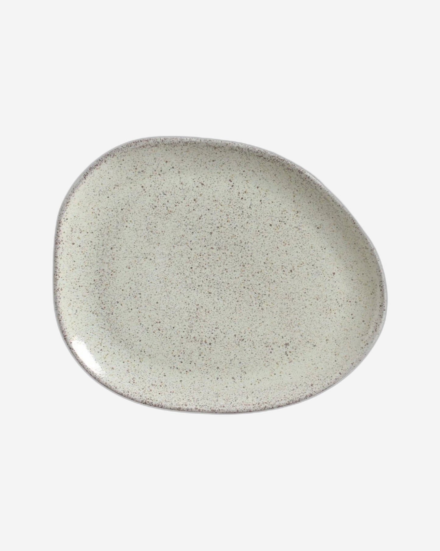 Organic Oval Dinner Plate Stoneware 31X24X2.5Cm Pistache Made In Brazil