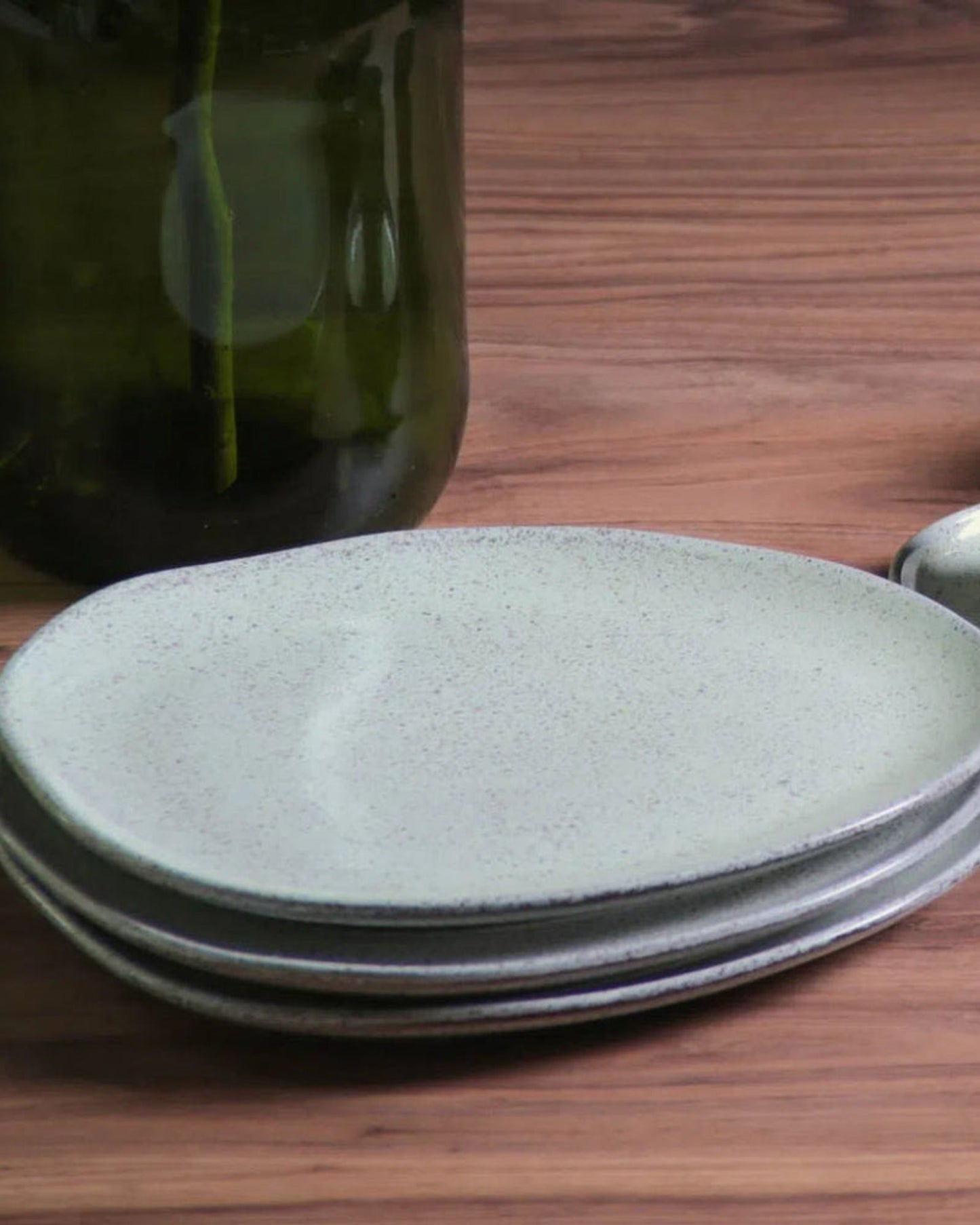 Organic Oval Dinner Plate Stoneware 31X24X2.5Cm Pistache Made In Brazil
