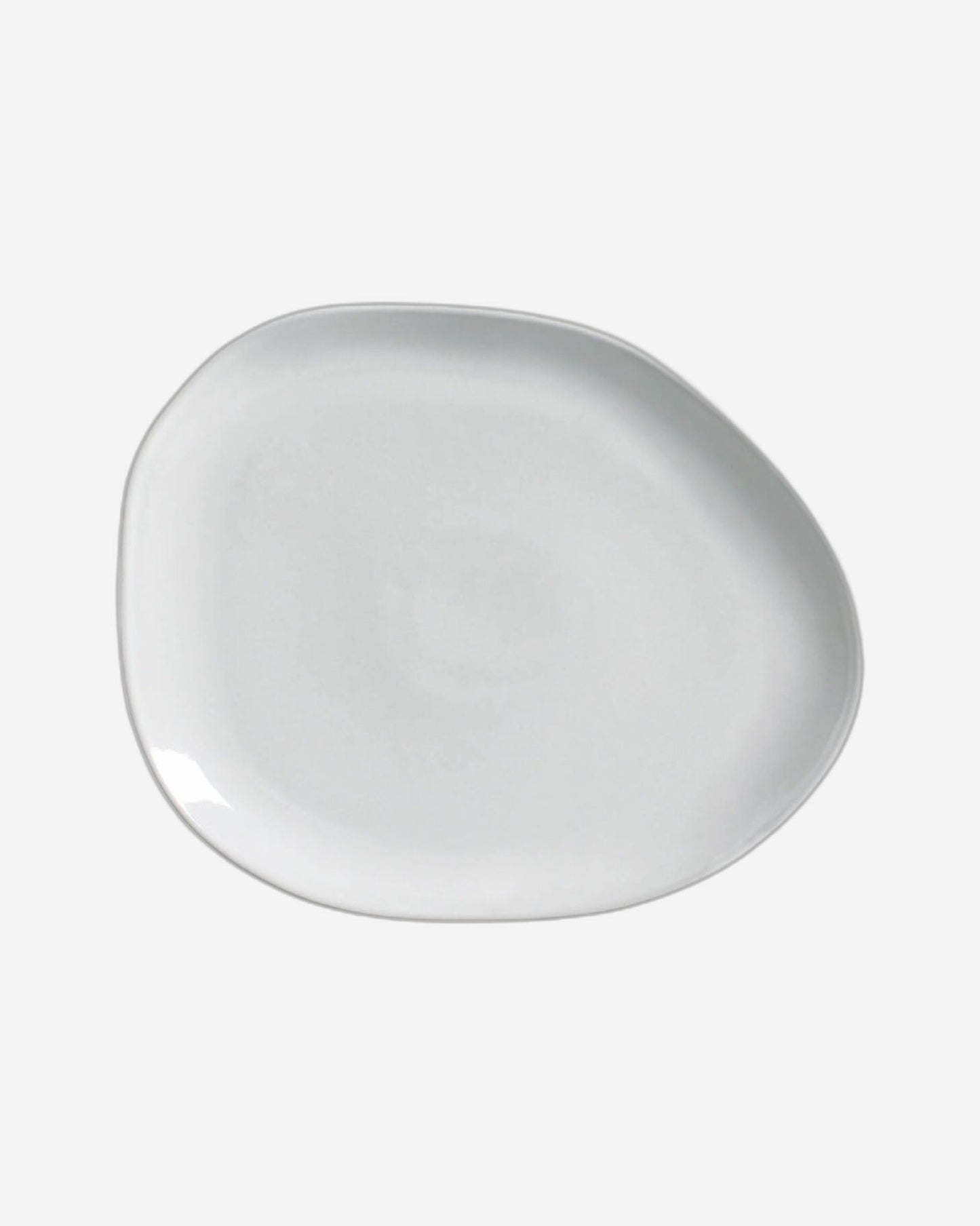 Organic Oval Dinner Plate Stoneware 31X24X2.5Cm New White Made In Brazil