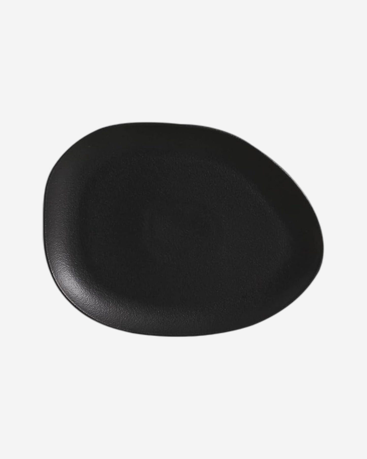 Organic Oval Dinner Plate Stoneware 31X24X2.5Cm Black Matte Made In Brazil