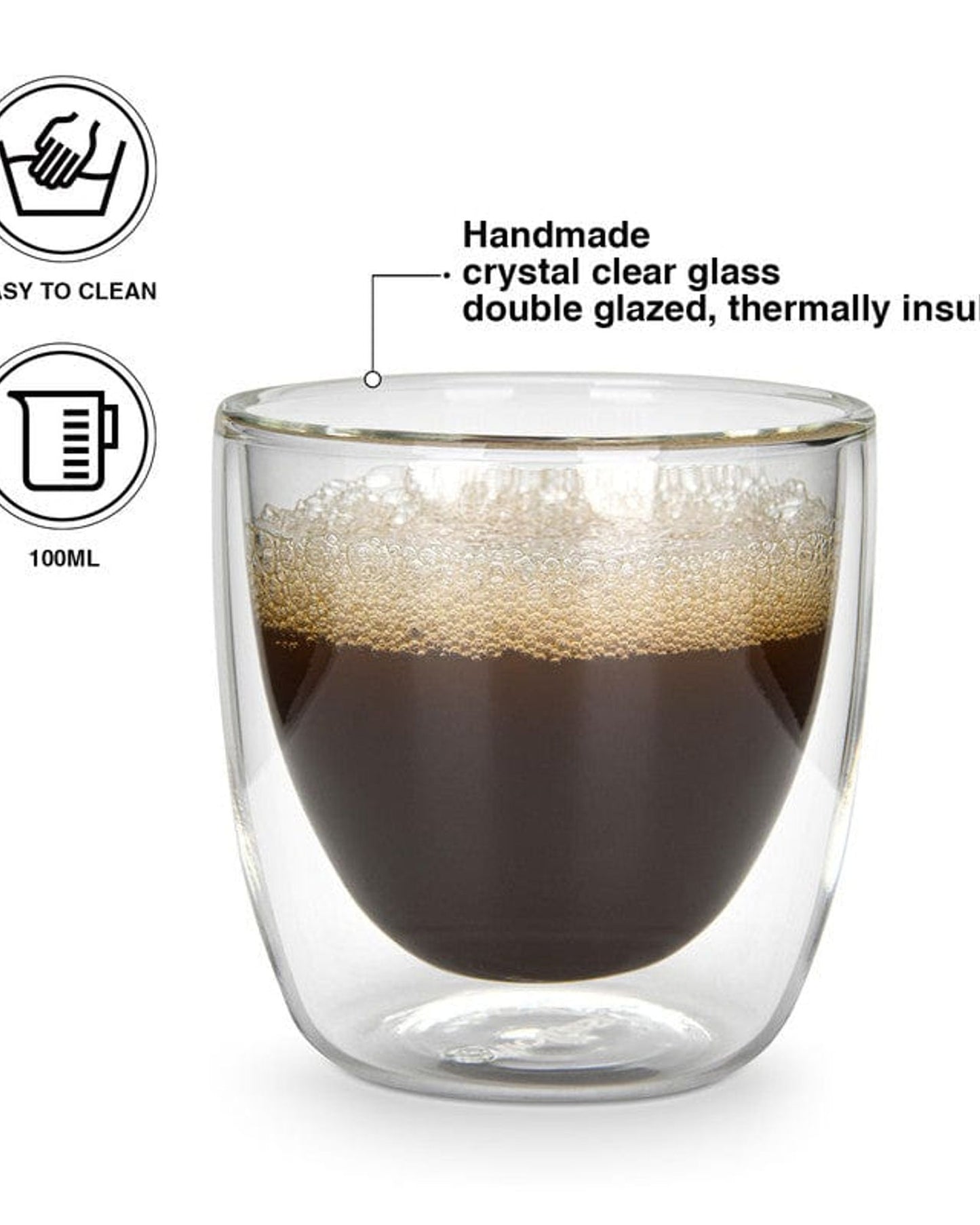 Fissman Double Wall Glasses Borosilicate 2Pc 100ml