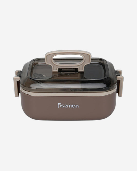 Fissman Single Deck Lunch Box 1000mL with Sauce Cup, Spoon and Fork Compartment
