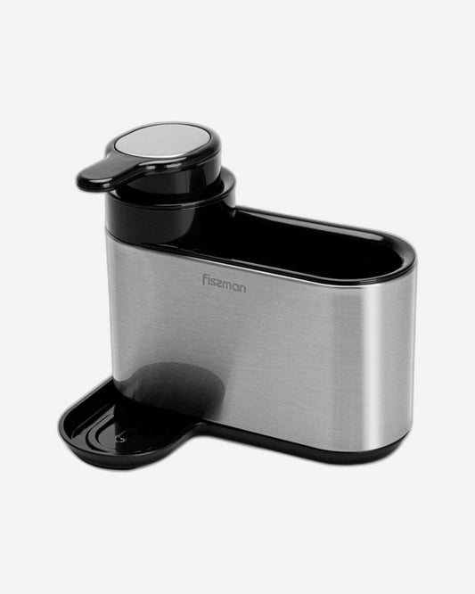 Fissman Kitchen Sink Caddy 16cm Organizer with Built-in Soap Dispenser with Sponge Holder
