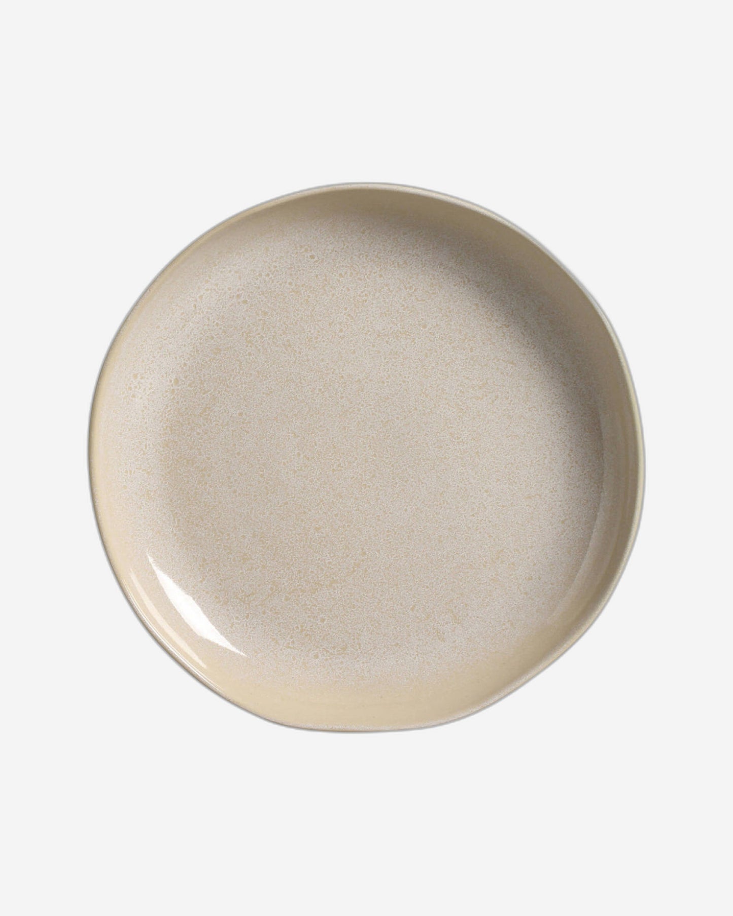 Organic Round Platter Large Stoneware 36Cm Latte Made In Brazil