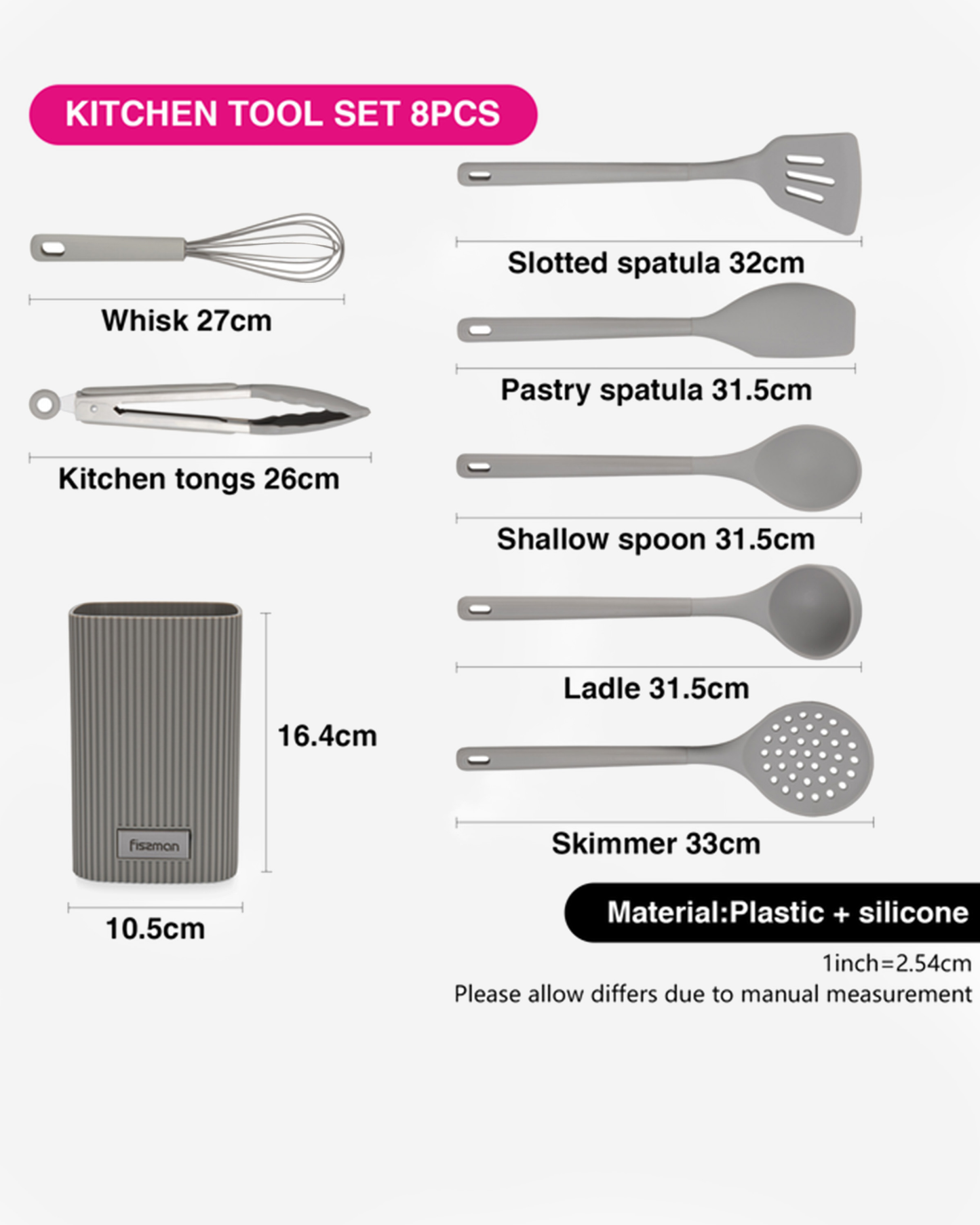 Fissman Silicone Kitchen Tool Set Felan 8 Piece