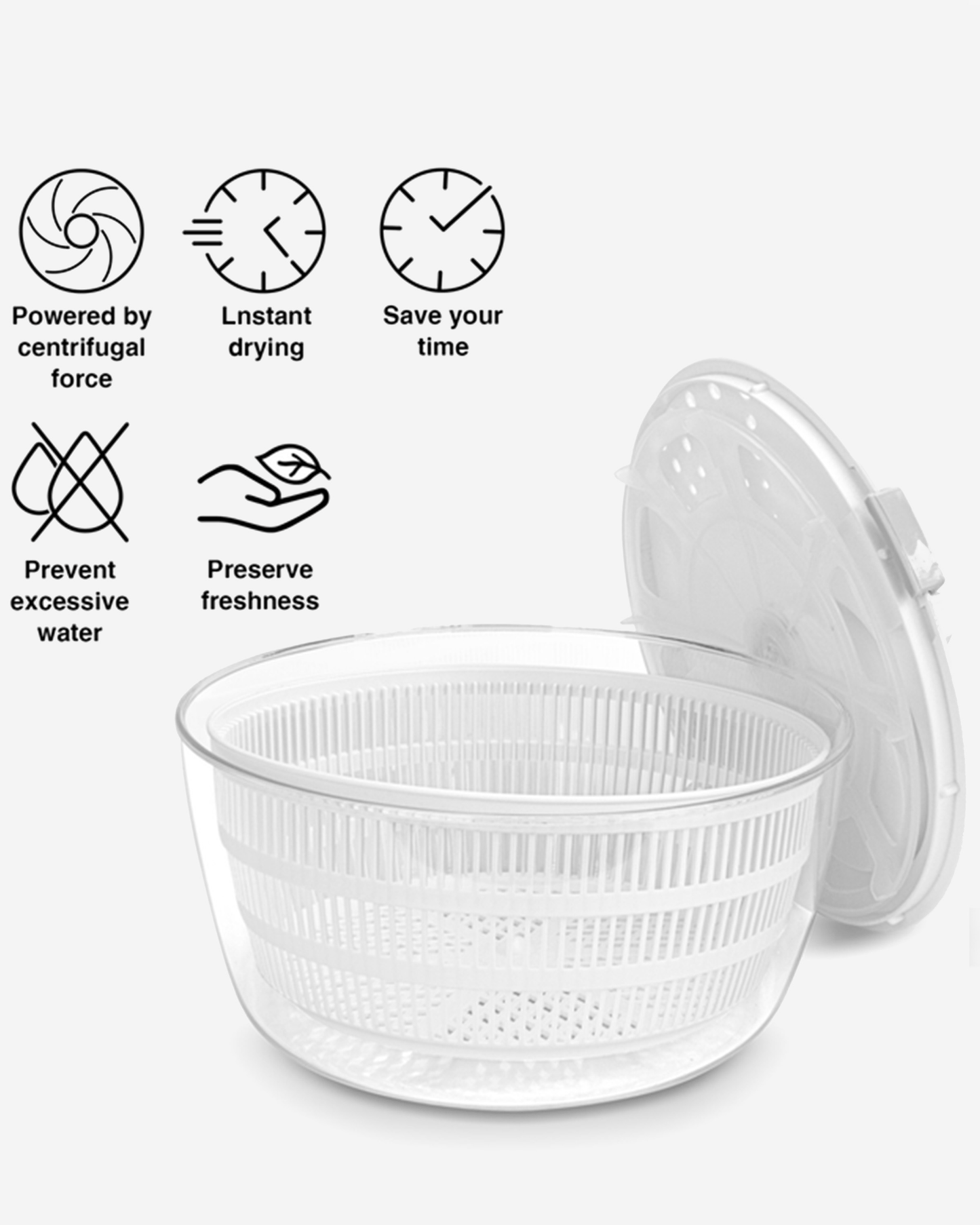 Fissman Plastic Salad & Herbs Spinner 24.3×16.3cm / 4L