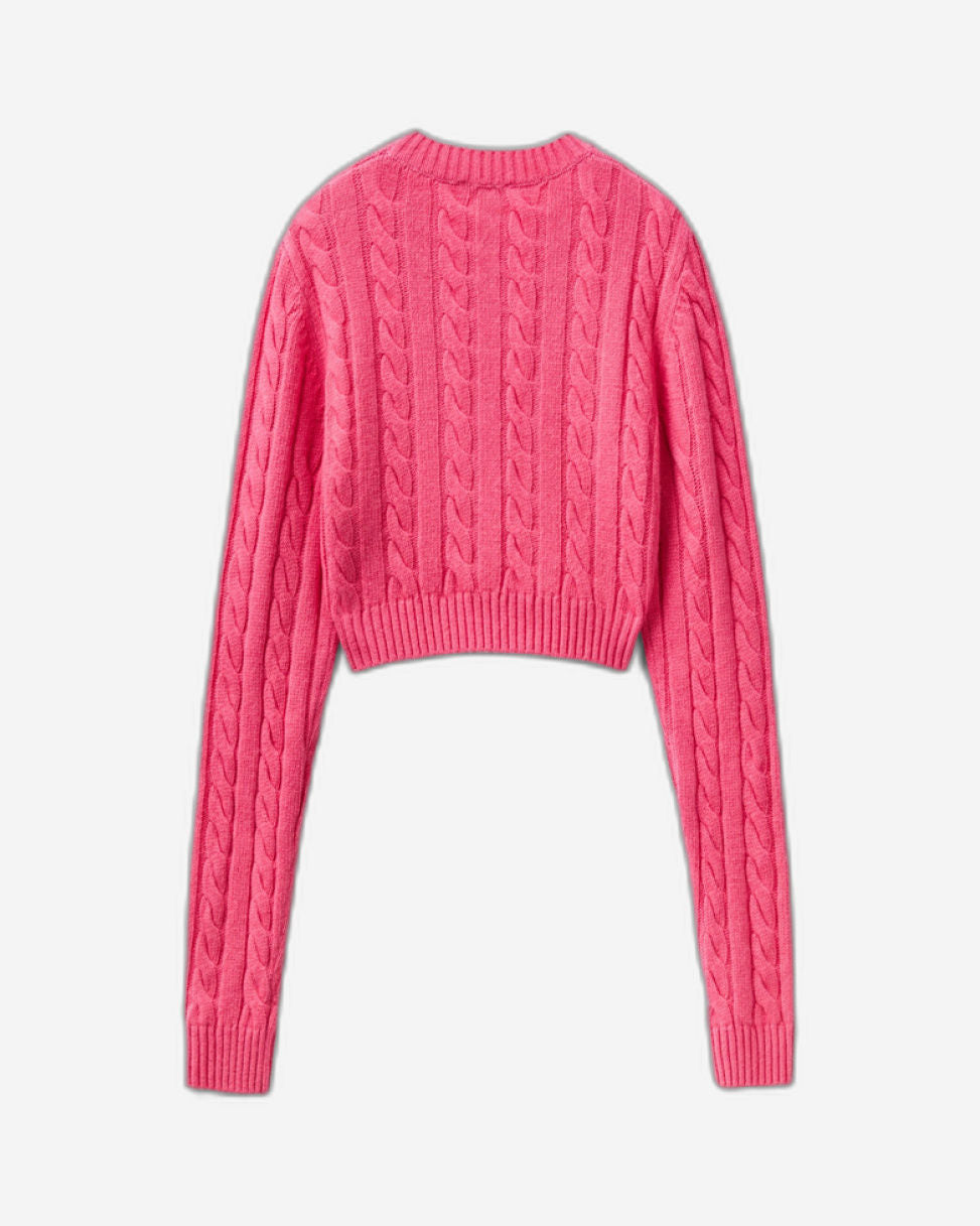 Wool Blend Hair Knit Crop Sweater