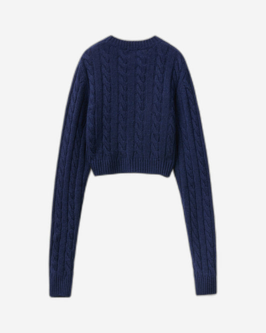 Wool Blend Hair Knit Crop Sweater