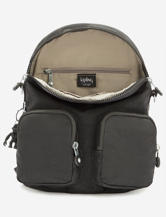 Kipling Firefly Up Black Noir Small Backpack (convertible to shoulderbag) 12887-P39