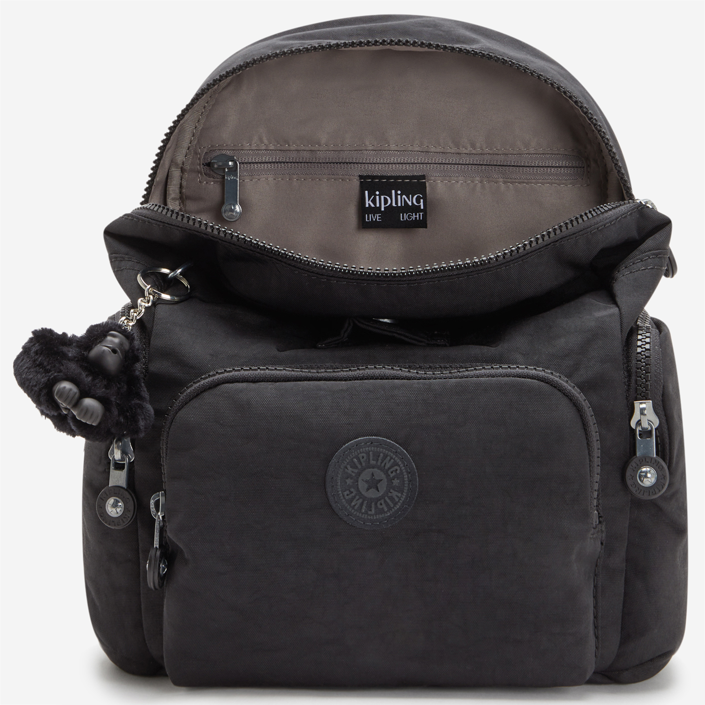 KIPLING City Zip Mini Black Noir Mini Backpack with Adjustable Straps I6046-P39