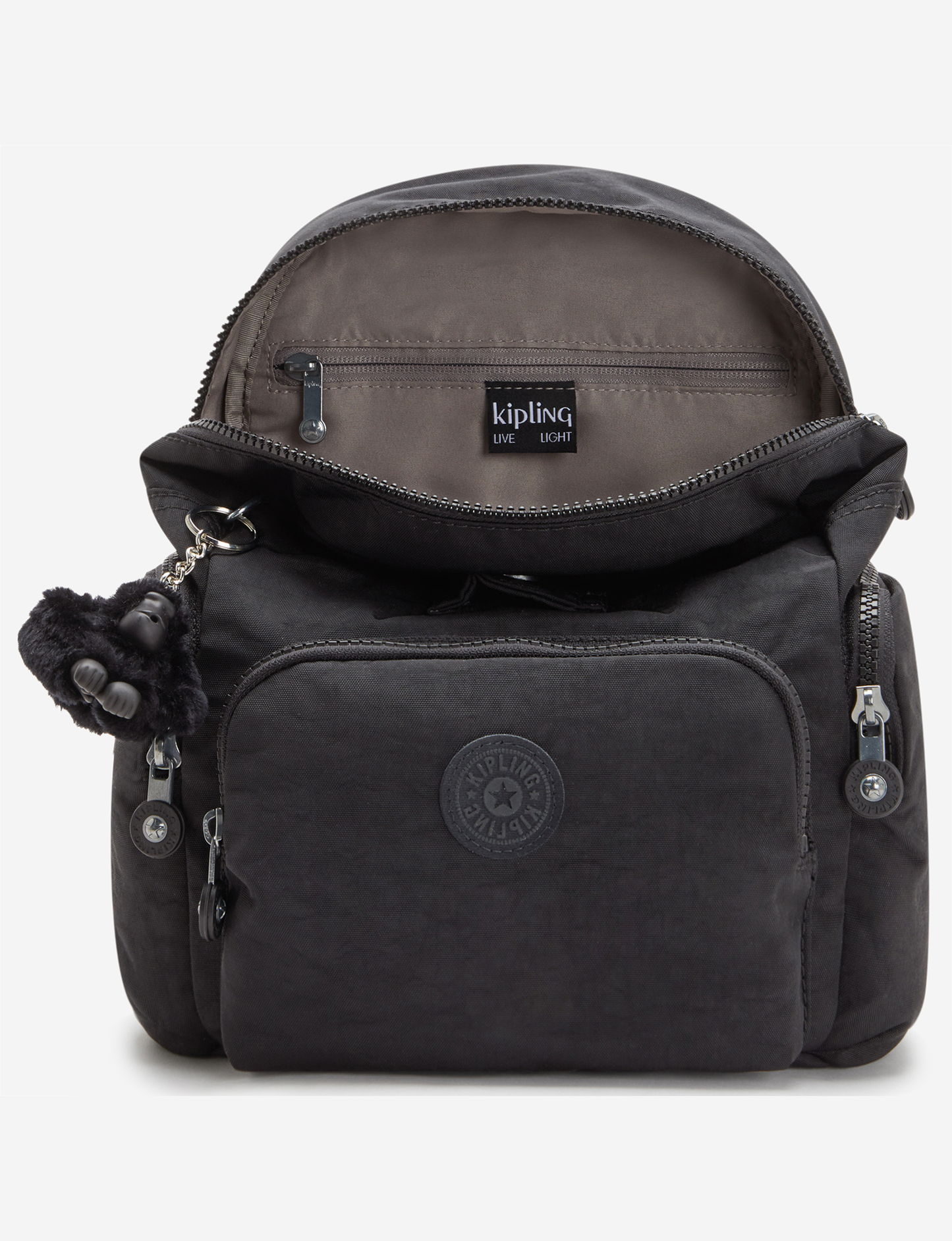 Kipling City Zip Mini Black Noir Mini Backpack with Adjustable Straps I6046-P39