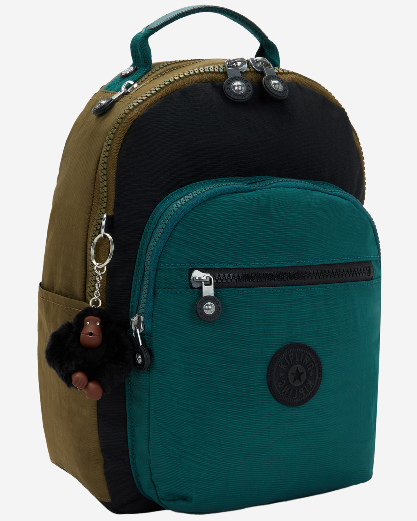 Kipling  Seoul S Black Khaki Bl Small Backpack (with Tablet Compartment) I4345-5FY