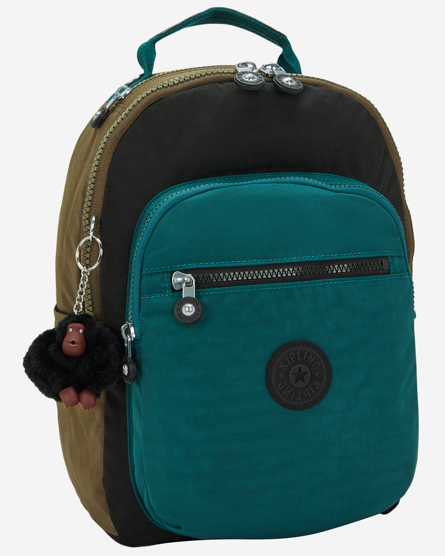 Kipling  Seoul S Black Khaki Bl Small Backpack (with Tablet Compartment) I4345-5FY