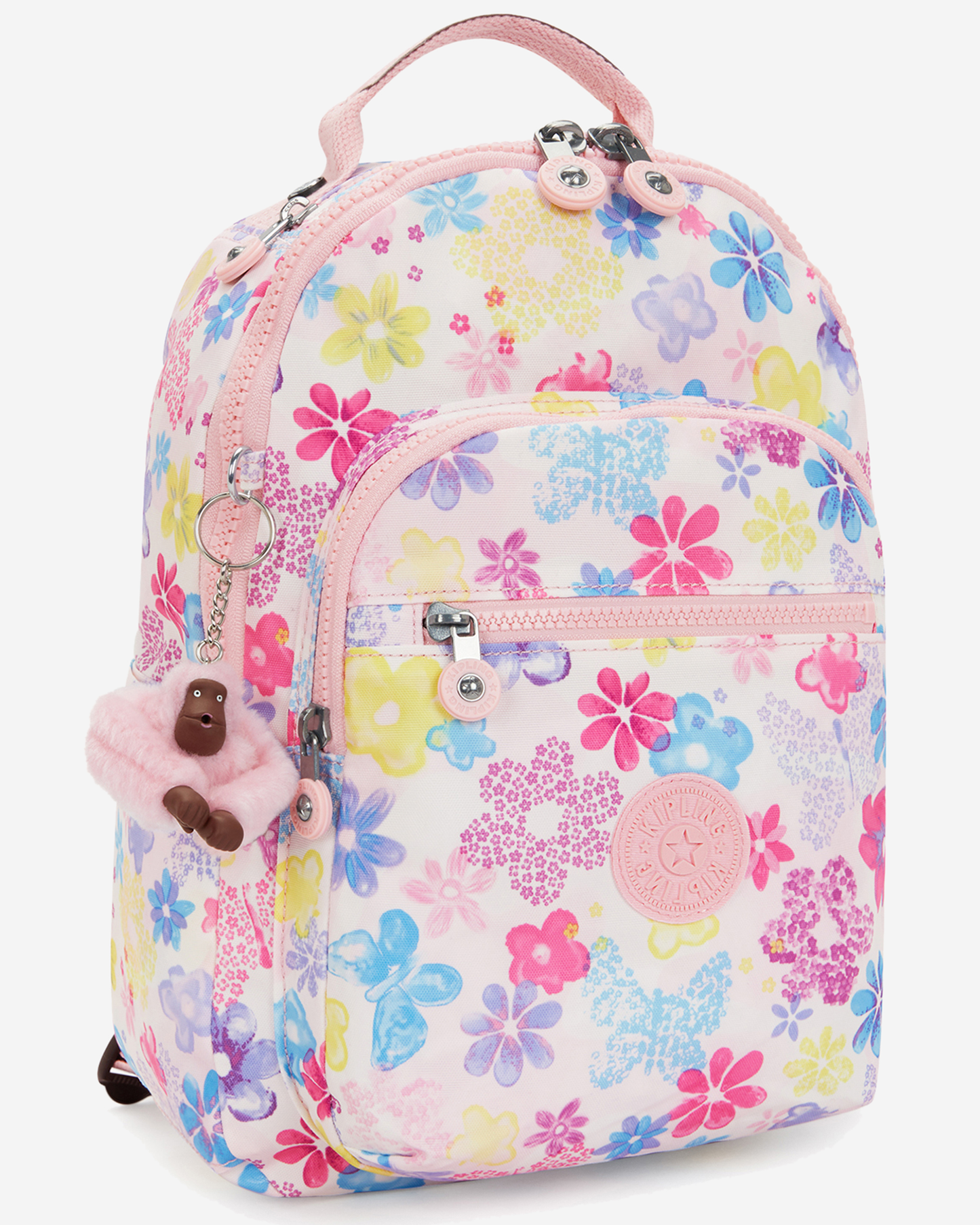 Kipling  Seoul S Flower Stamp Small Backpack (with Tablet Compartment) I5357-8EM