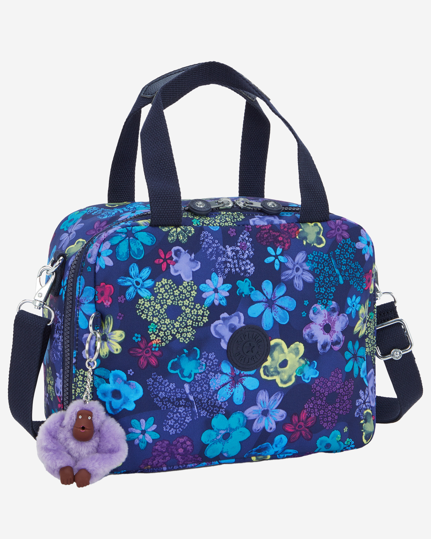 Kipling  Miyo Dark Flwr Stamp Large LunchBag with Trolley Sleeve I2989-4FM
