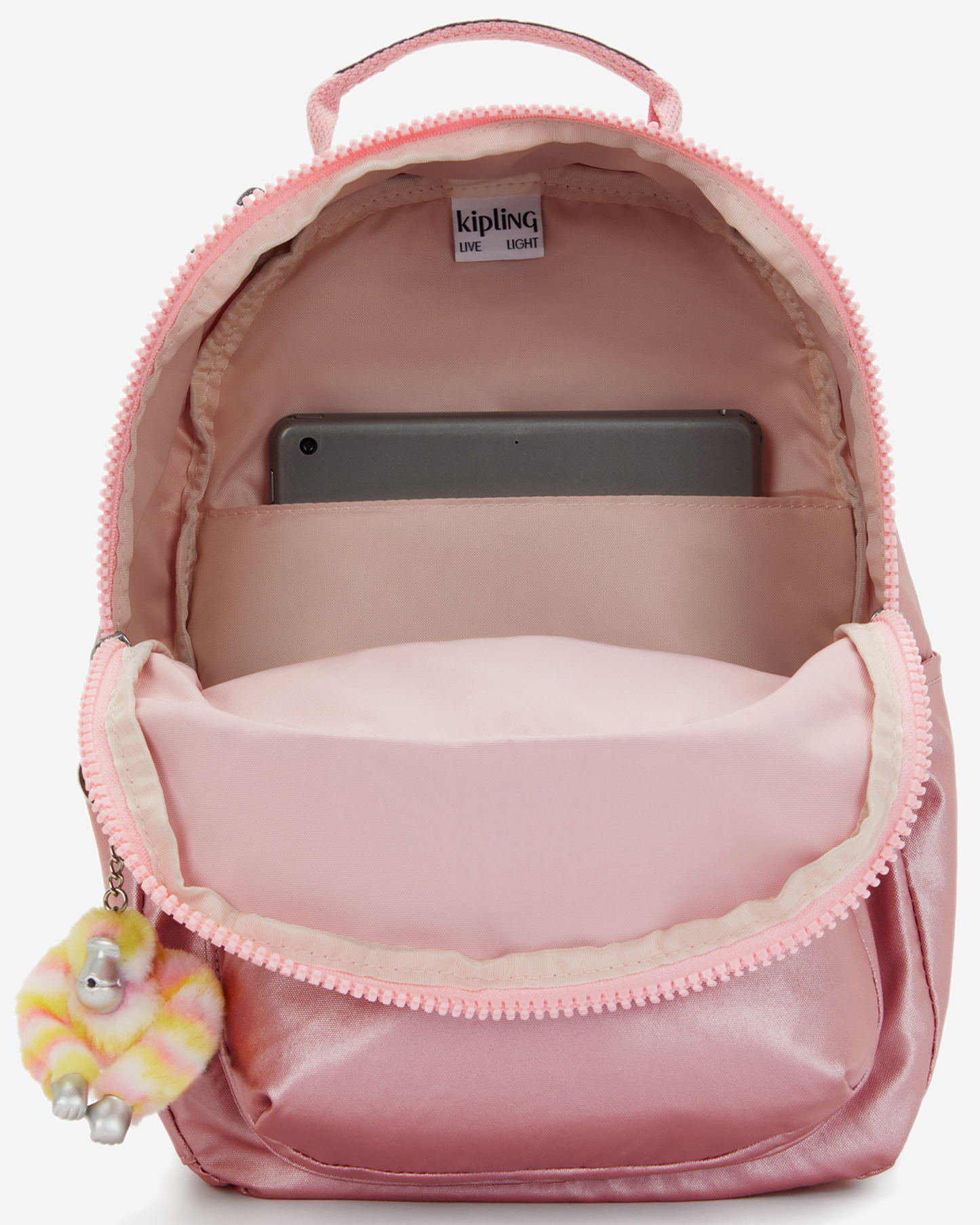 Kipling  Seoul S Bronze Pink Met Small Backpack (with Tablet Compartment) I5768-3MD