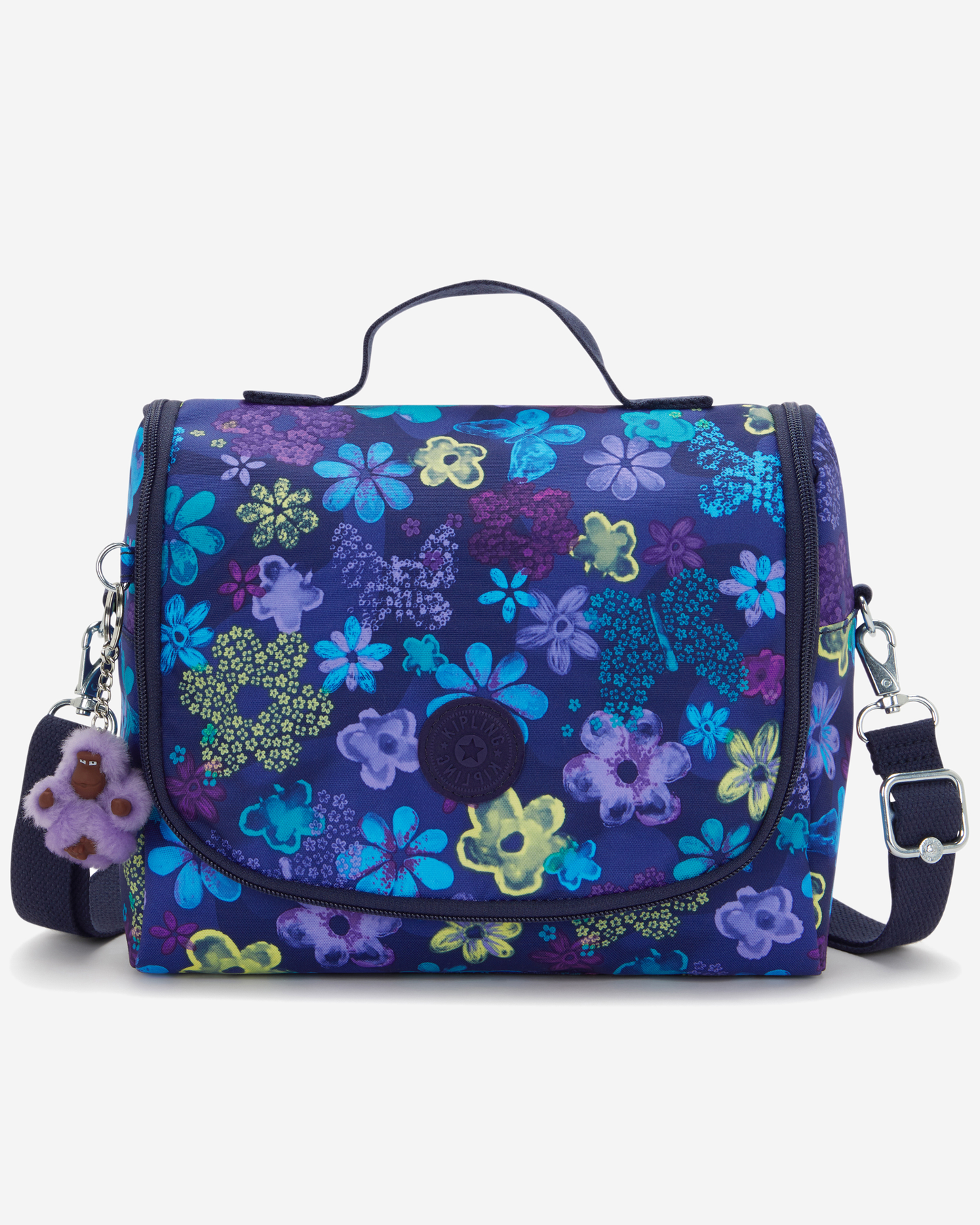 Kipling  New Kichirou Dark Flwr Stamp Large LunchBag with Trolley Sleeve I5749-4FM