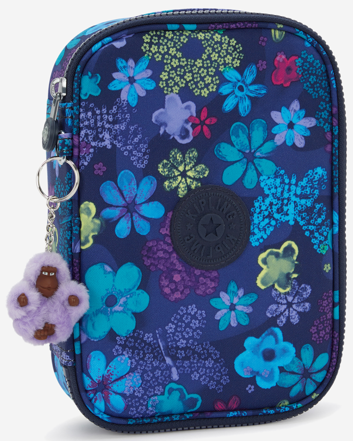 Kipling  100 Pens Dark Flwr Stamp Large Pencase I6002-4FM