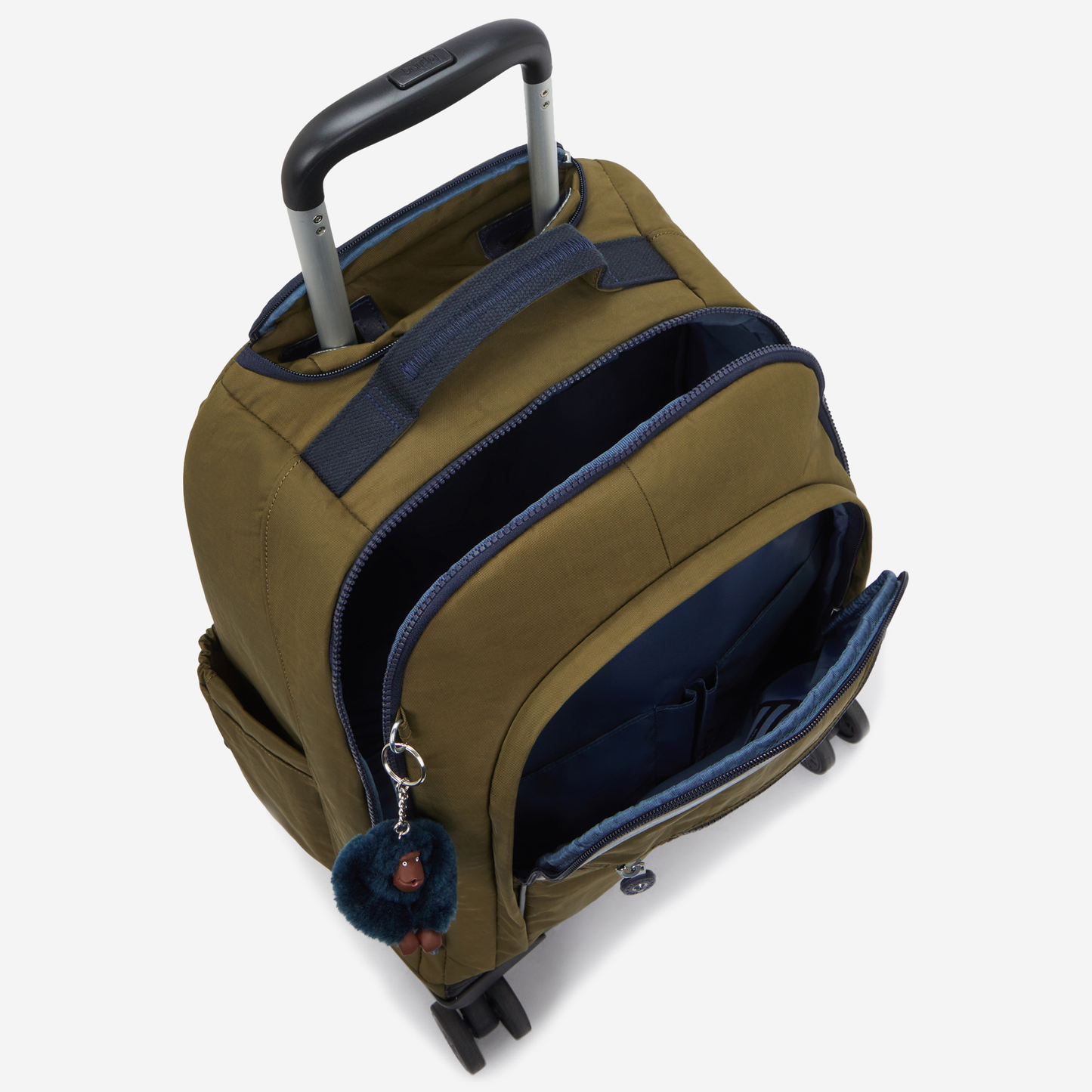 KIPLING New Zea Treasure Green Large wheeled backpack (with laptop compartment) I5246-1HW