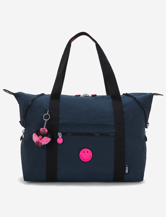 KIPLING Art M Pink Fun Blue Large tote I8242-9KS