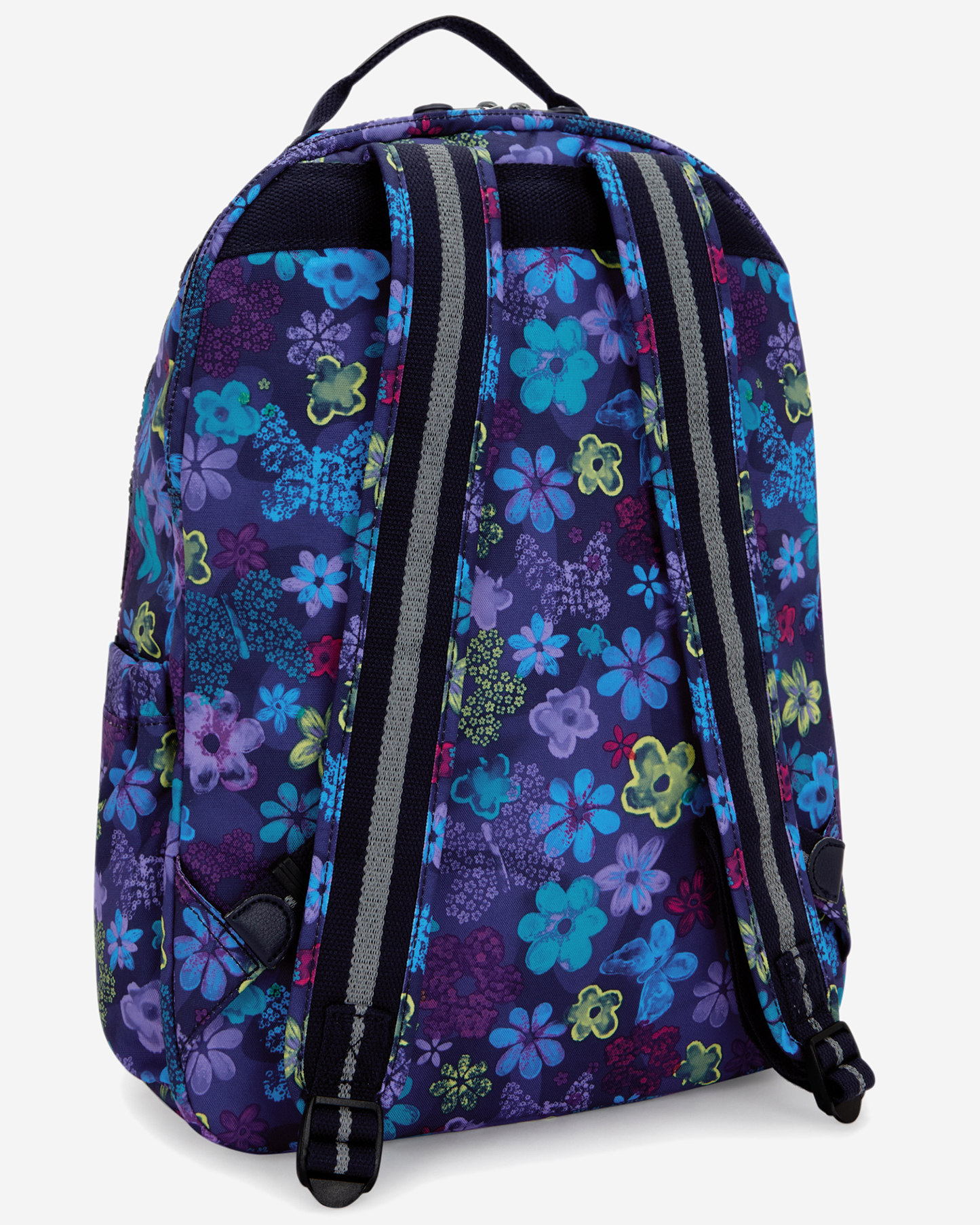 Kipling  Seoul Lap Dark Flwr Stamp Large Backpack with Laptop Compartment I5816-4FM