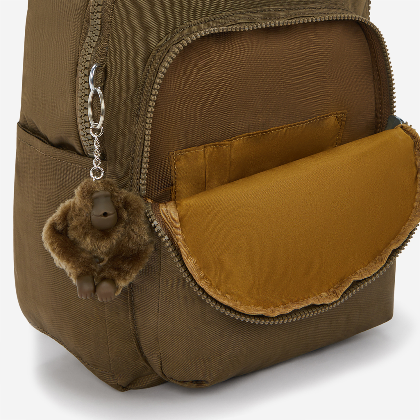 KIPLING Seoul S Smooth Khaki Small backpack (with tablet compartment) I4082-1NA