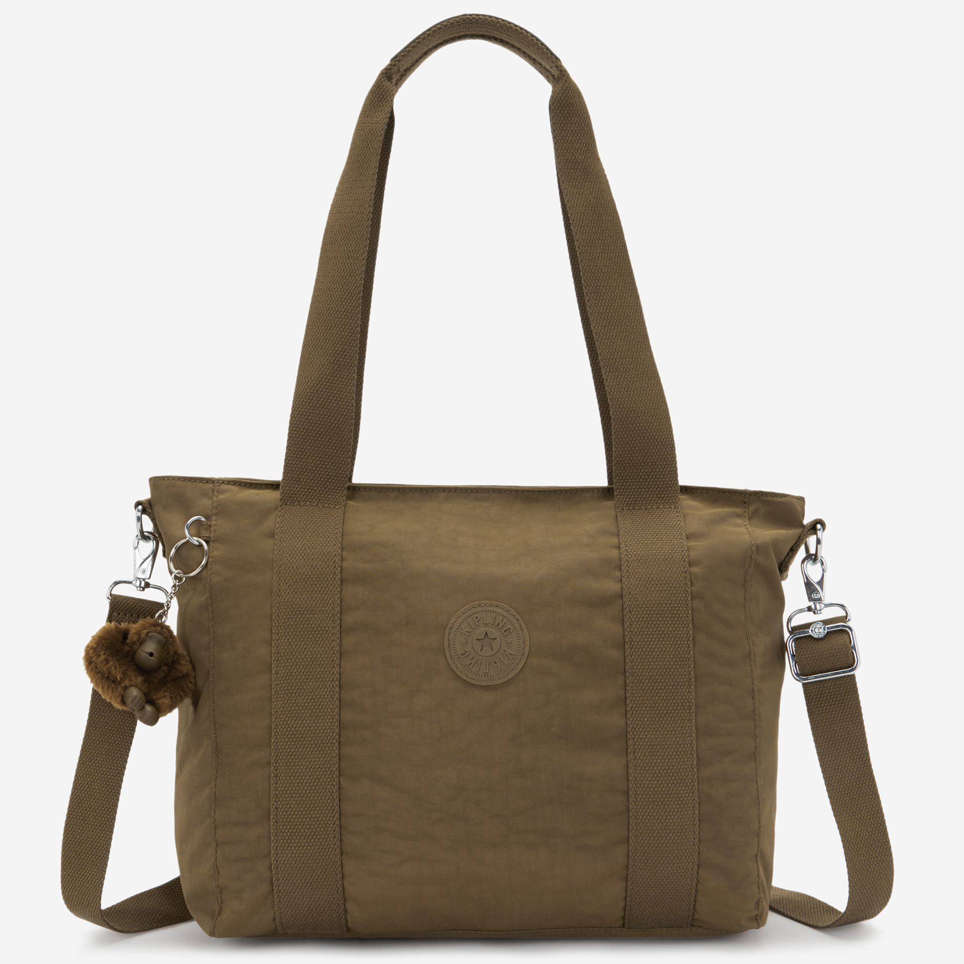KIPLING Asseni S Smooth Khaki Small tote (with removable shoulderstrap) I4400-1NA