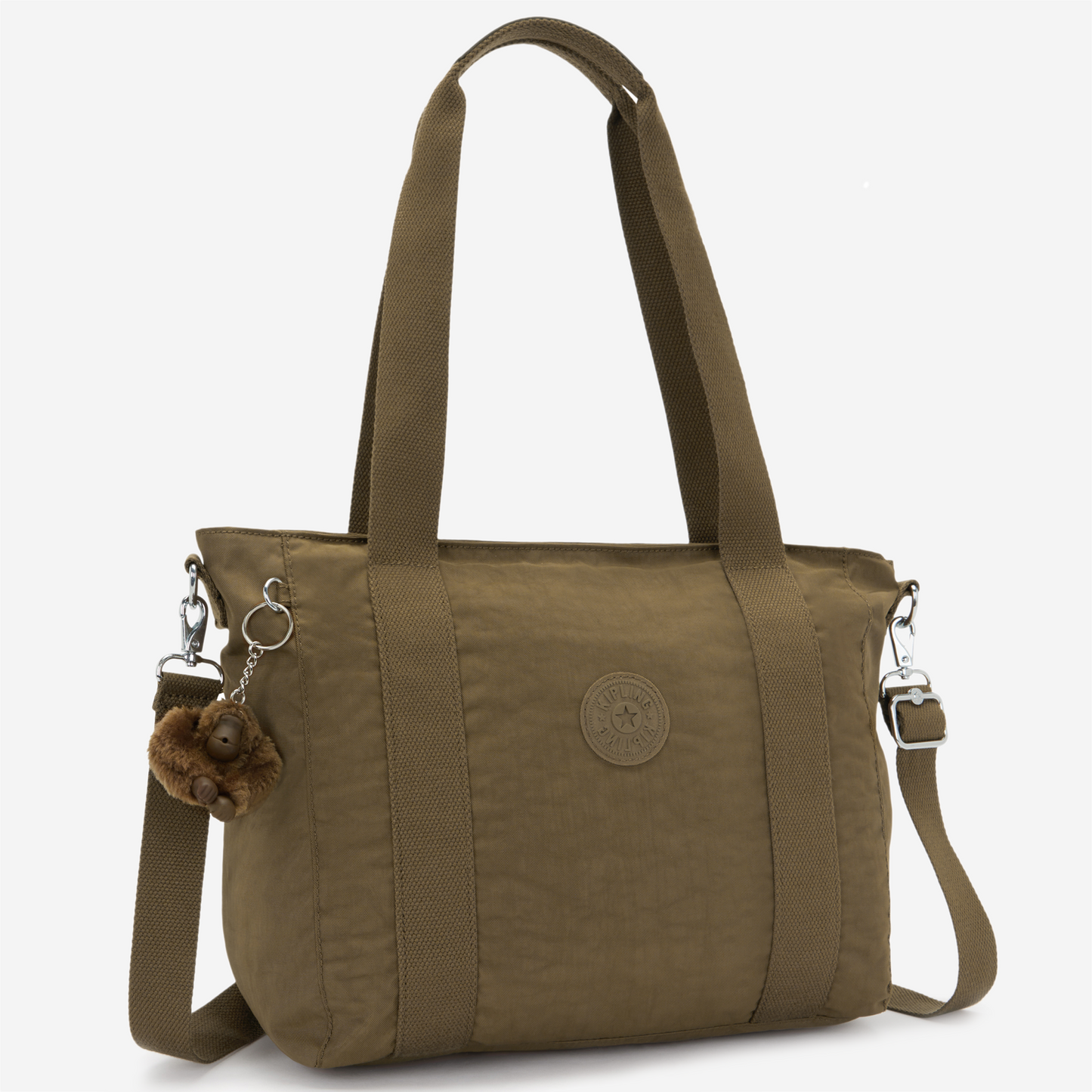 KIPLING Asseni S Smooth Khaki Small tote (with removable shoulderstrap) I4400-1NA