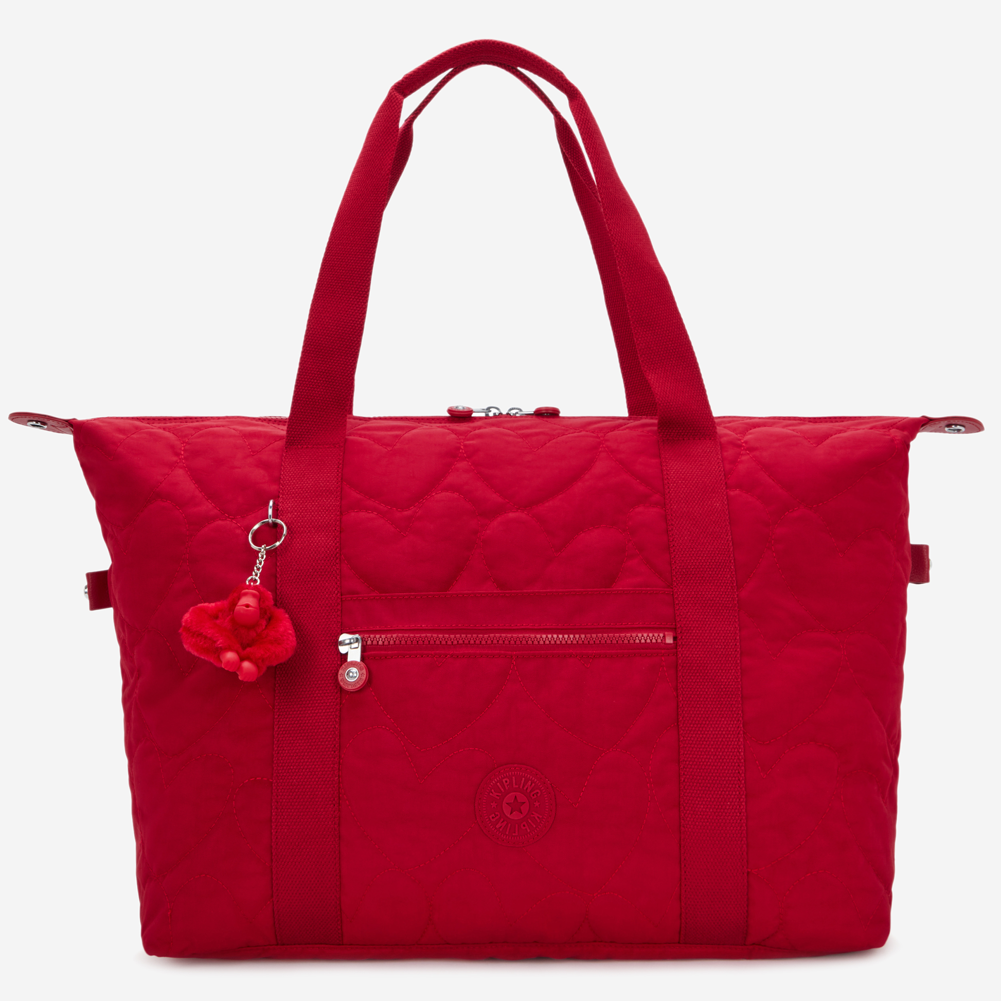 KIPLING Art M Many Hearts Red Large tote I9857-1HU