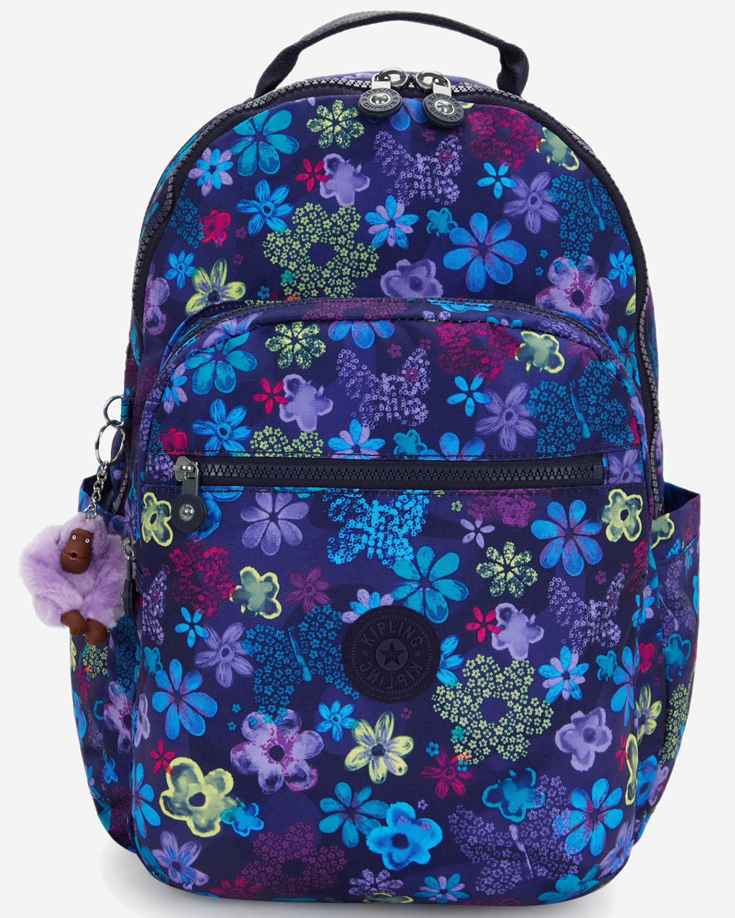 Kipling  Seoul College Extra Dark Flwr Stamp Large Backpack with Laptop Compartment I6101-4FM