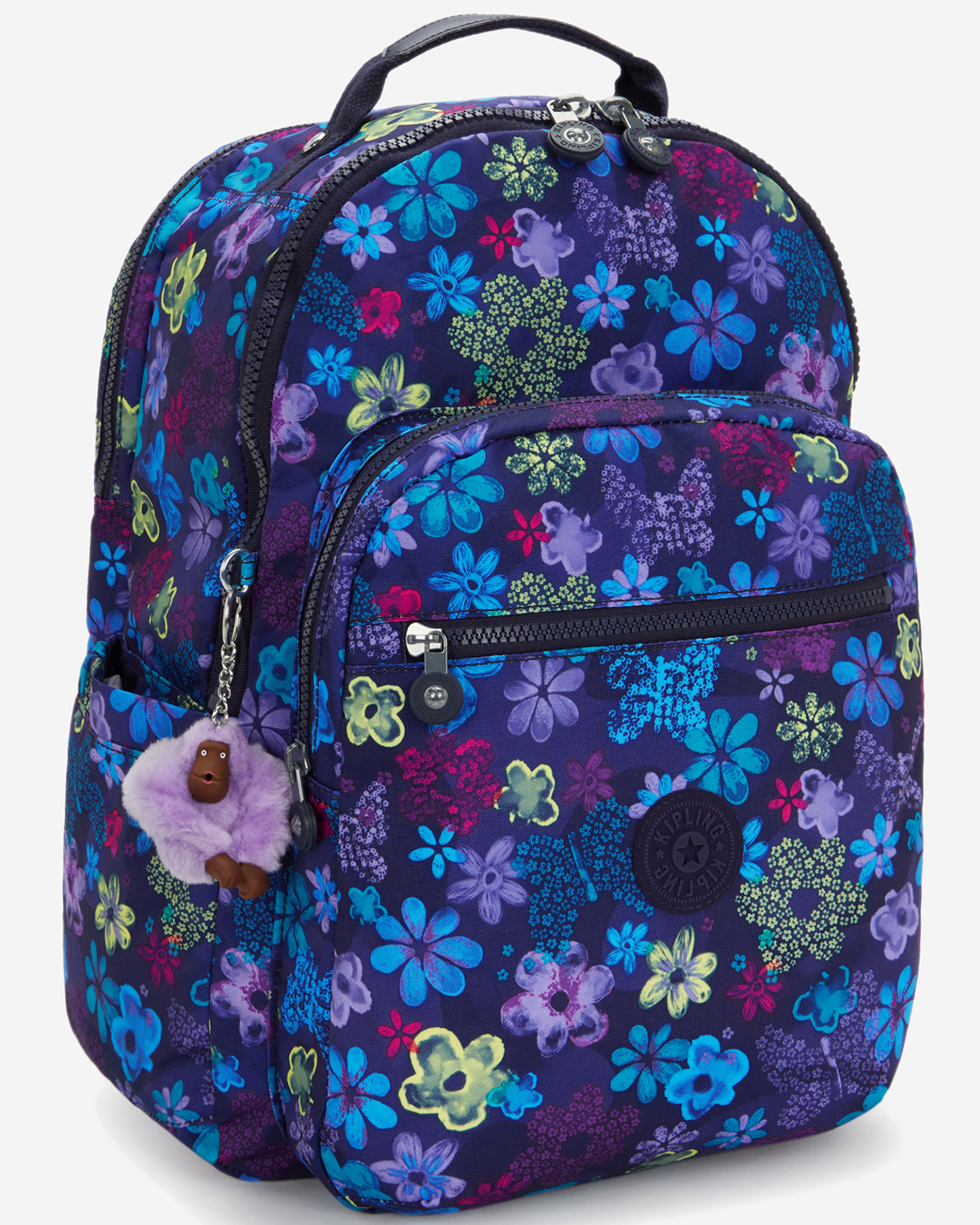 Kipling  Seoul College Extra Dark Flwr Stamp Large Backpack with Laptop Compartment I6101-4FM