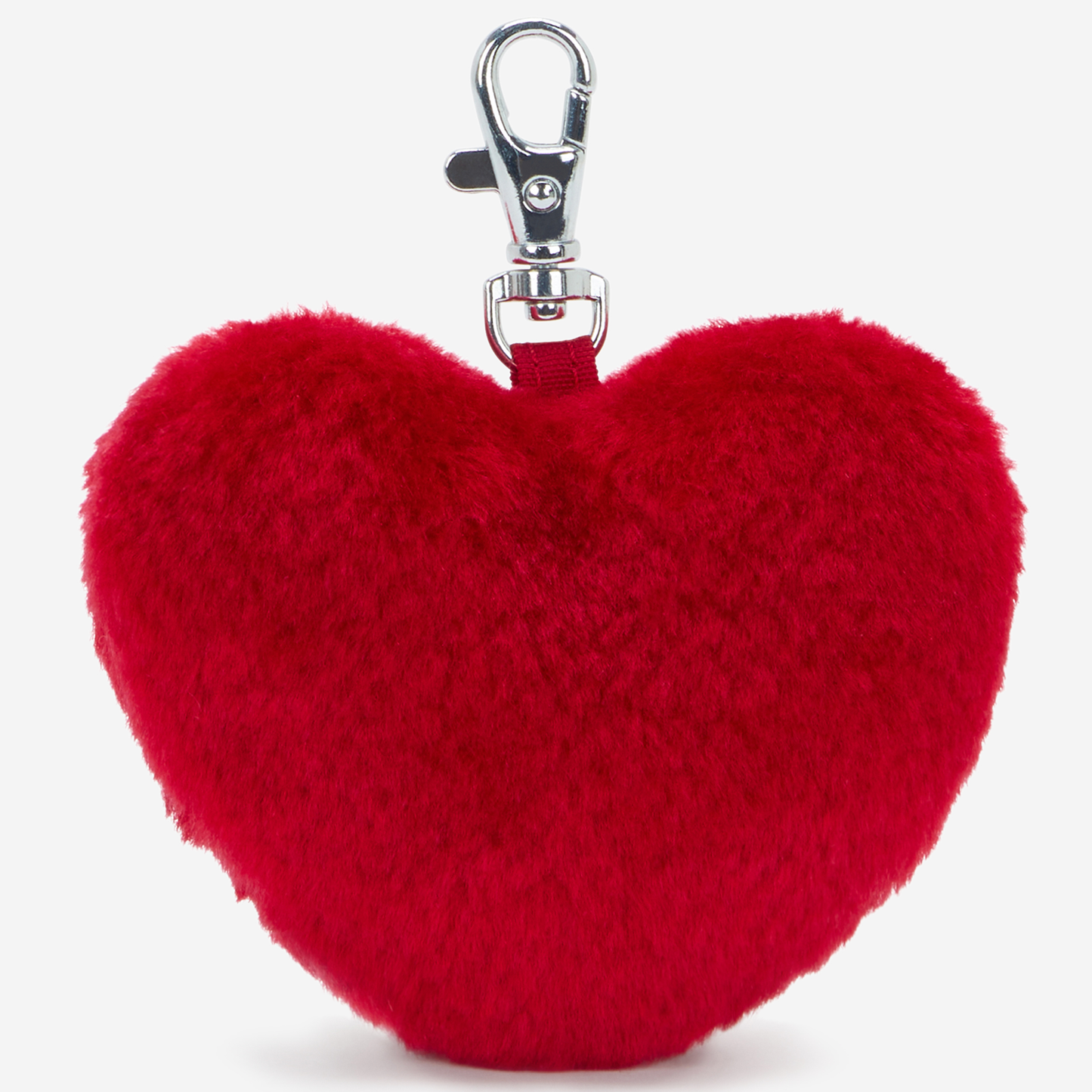 KIPLING Furry Heart Charm Red Rouge Heart shaped keychain I9863-Z33