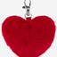 KIPLING Furry Heart Charm Red Rouge Heart shaped keychain I9863-Z33