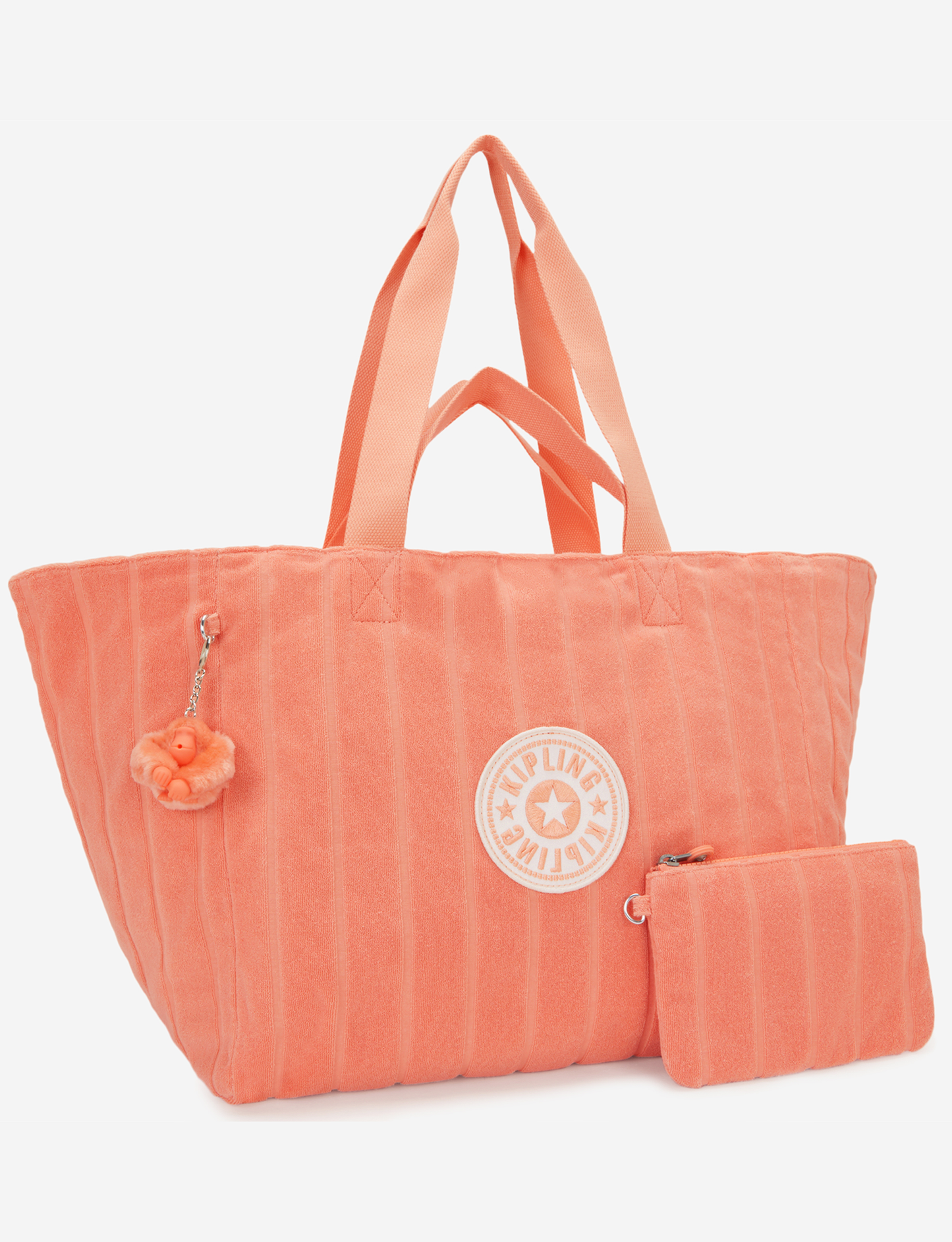 KIPLING Naomi Orangy Towel Large Tote with extra pouch I8699-8EE