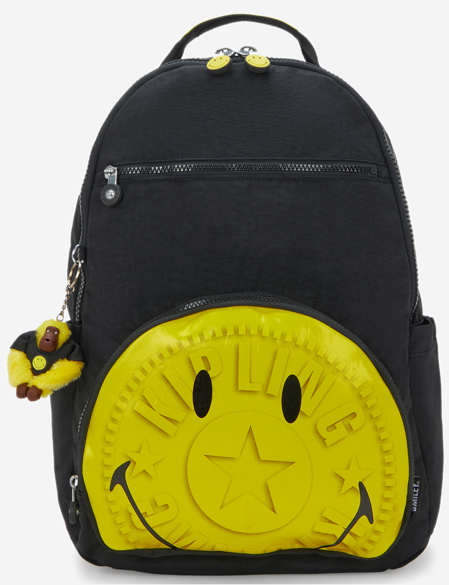 Kipling Seoul Lap Fun P Yell Fun Black Large Backpack (with Laptop Compartment) I9535-1KS