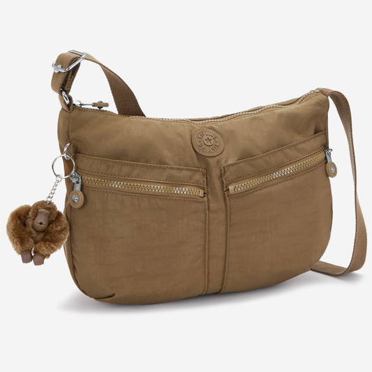 KIPLING Izellah Smooth Khaki Medium crossbody 02144-1NA